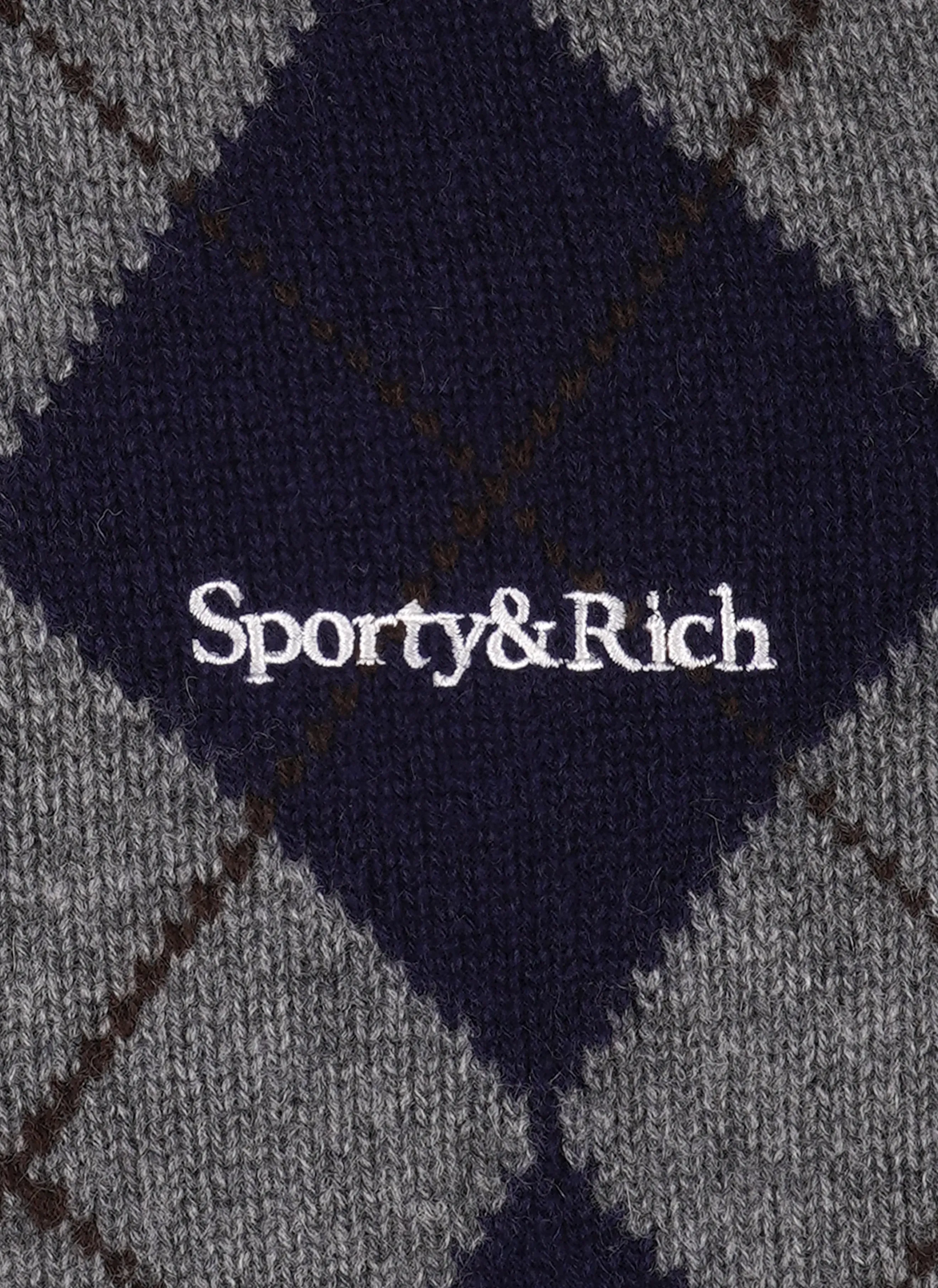 Поло Serif Logo Argyle Cashmere Polo Gray