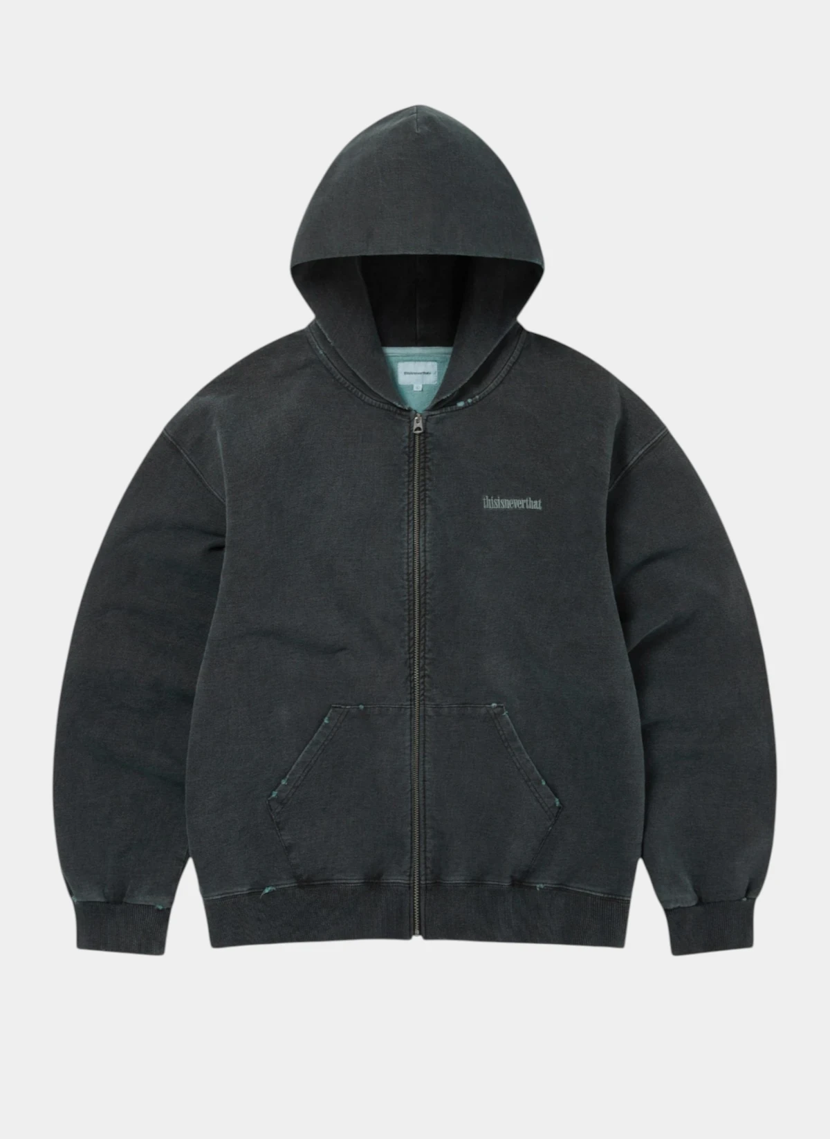 Худи на молнии Damaged Zip Up Hoodie Faded Black