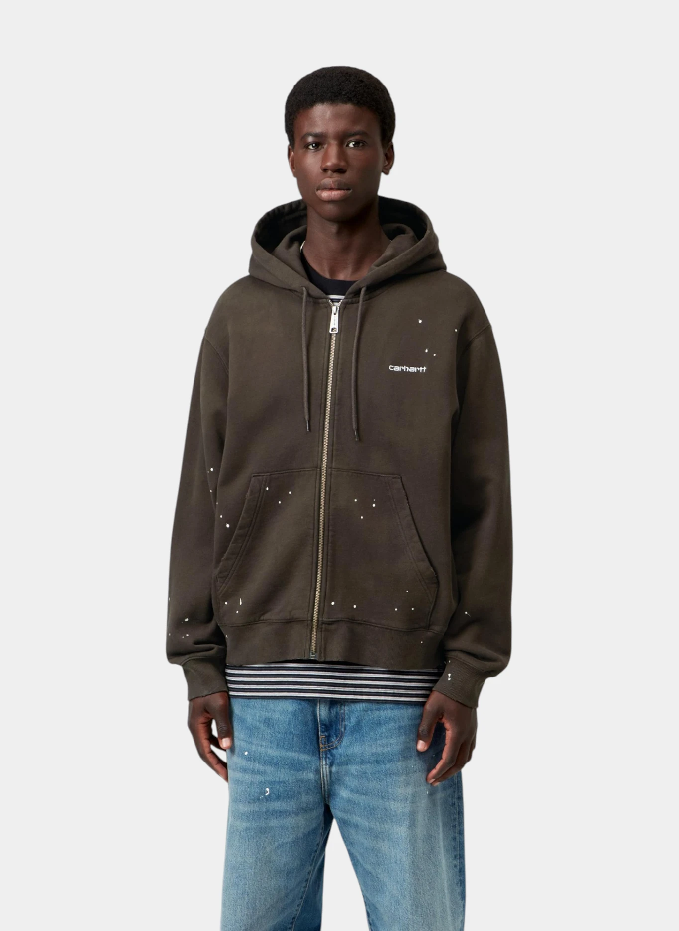 Худи на молнии Hooded Painter Jacket Tobacco (Destroy Wash, Splatter)