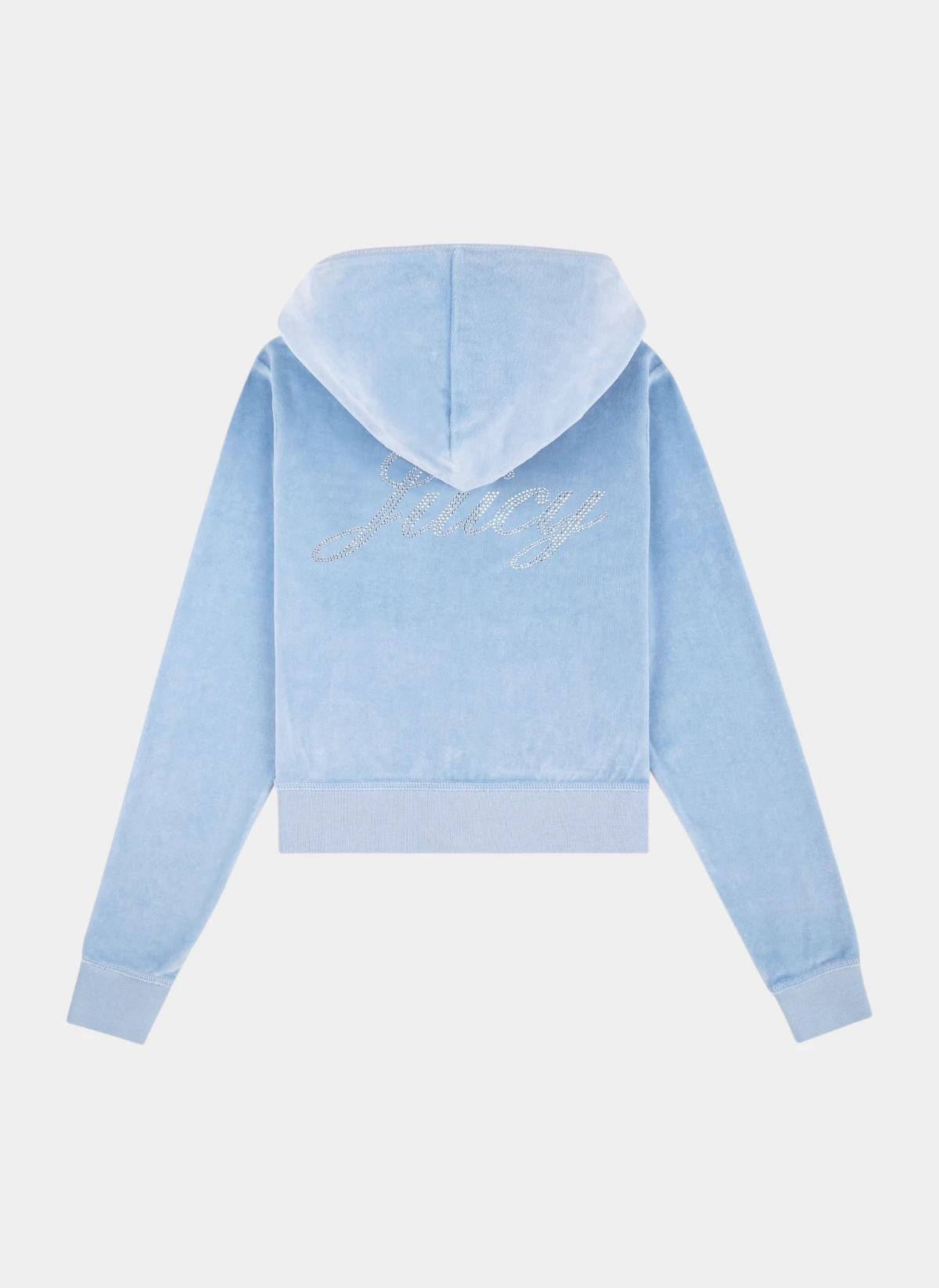 Худи на молнии Juicy Script Velour Zip Hoodie Sky Blue