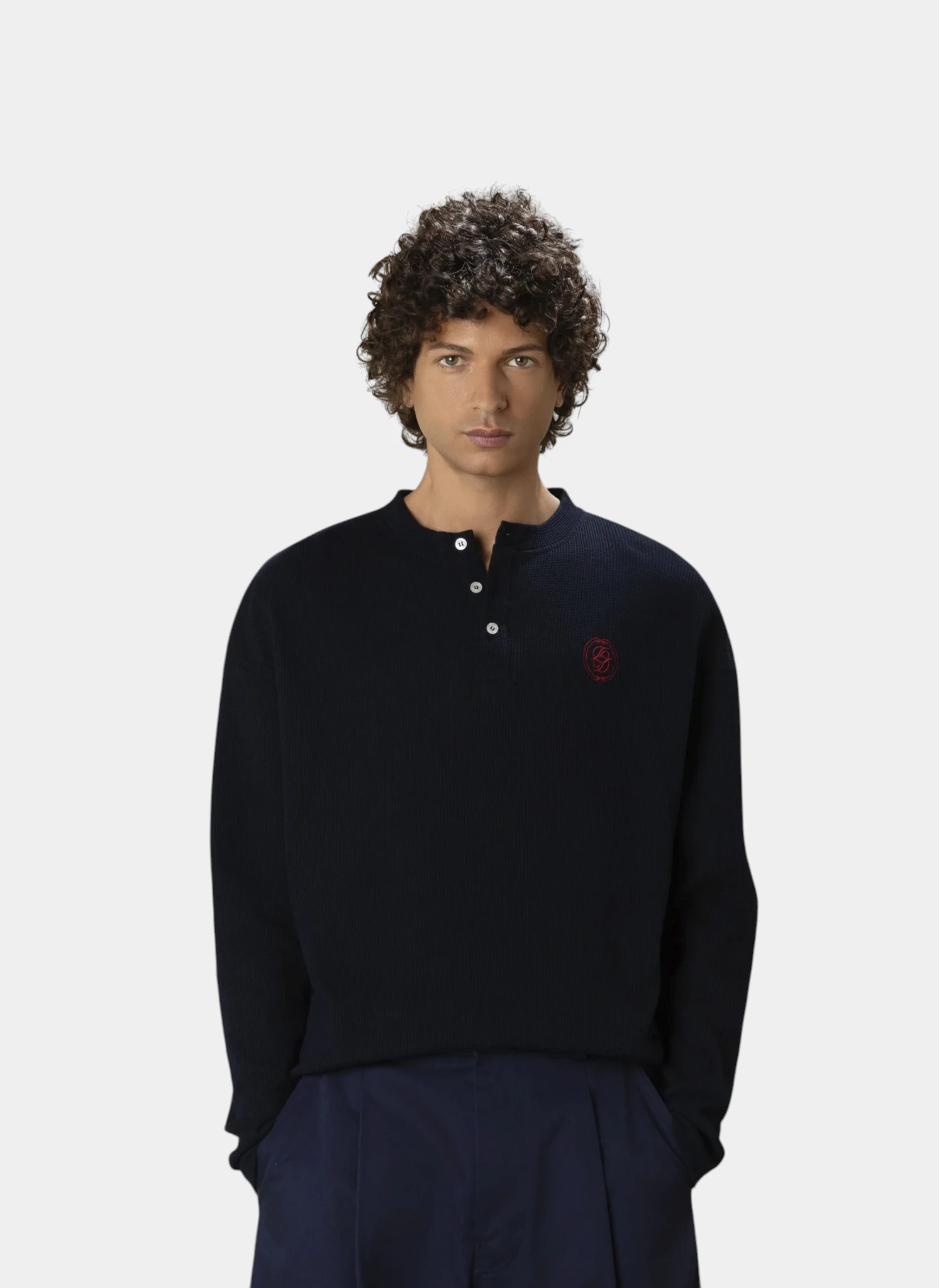 Лонгслив D Mirror Waffle Longsleeve T-Shirt Navy