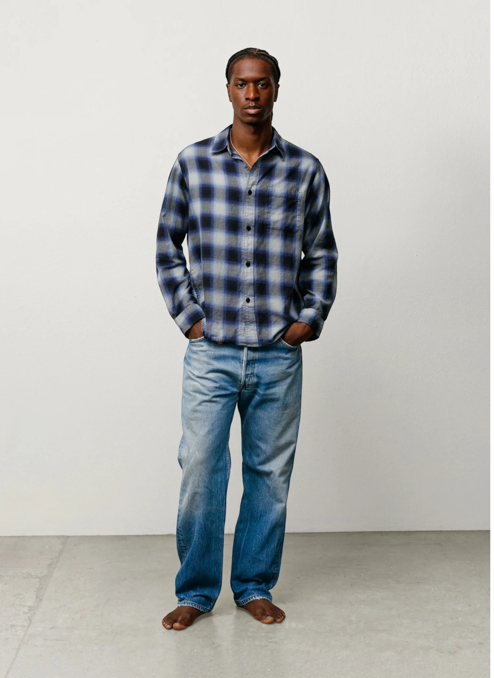 Рубашка Beach Ombre Plaid Shirt Black