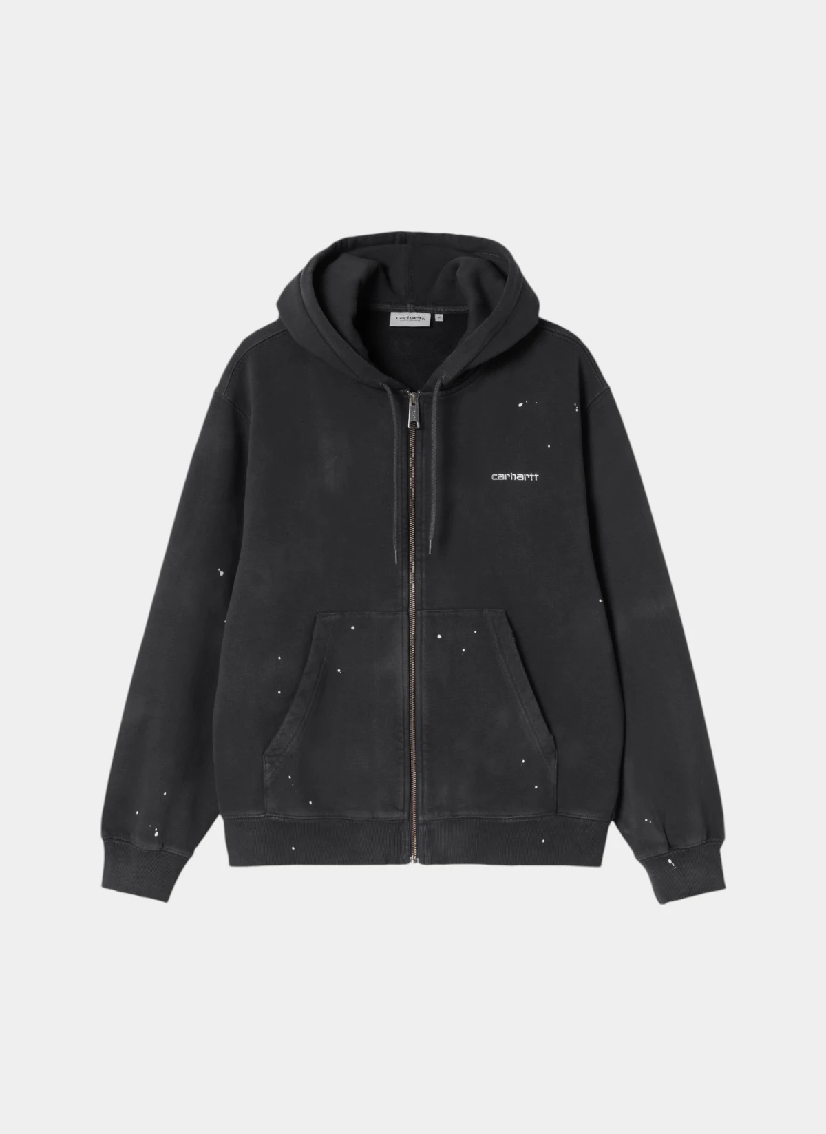 Худи на молнии Hooded Painter Jacket Black (Destroy Wash, Splatter)