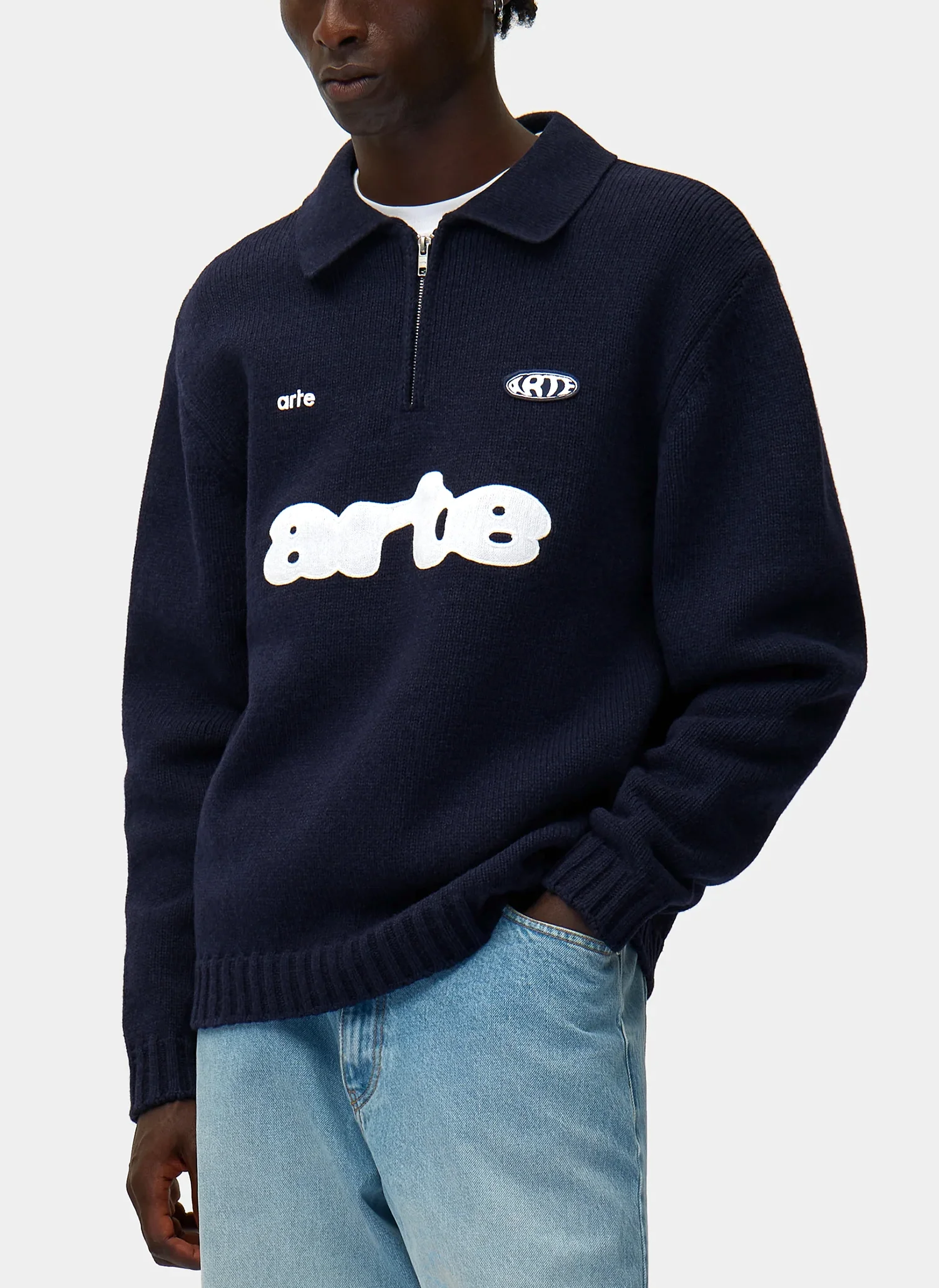 Джемпер Football Knit Polo Navy