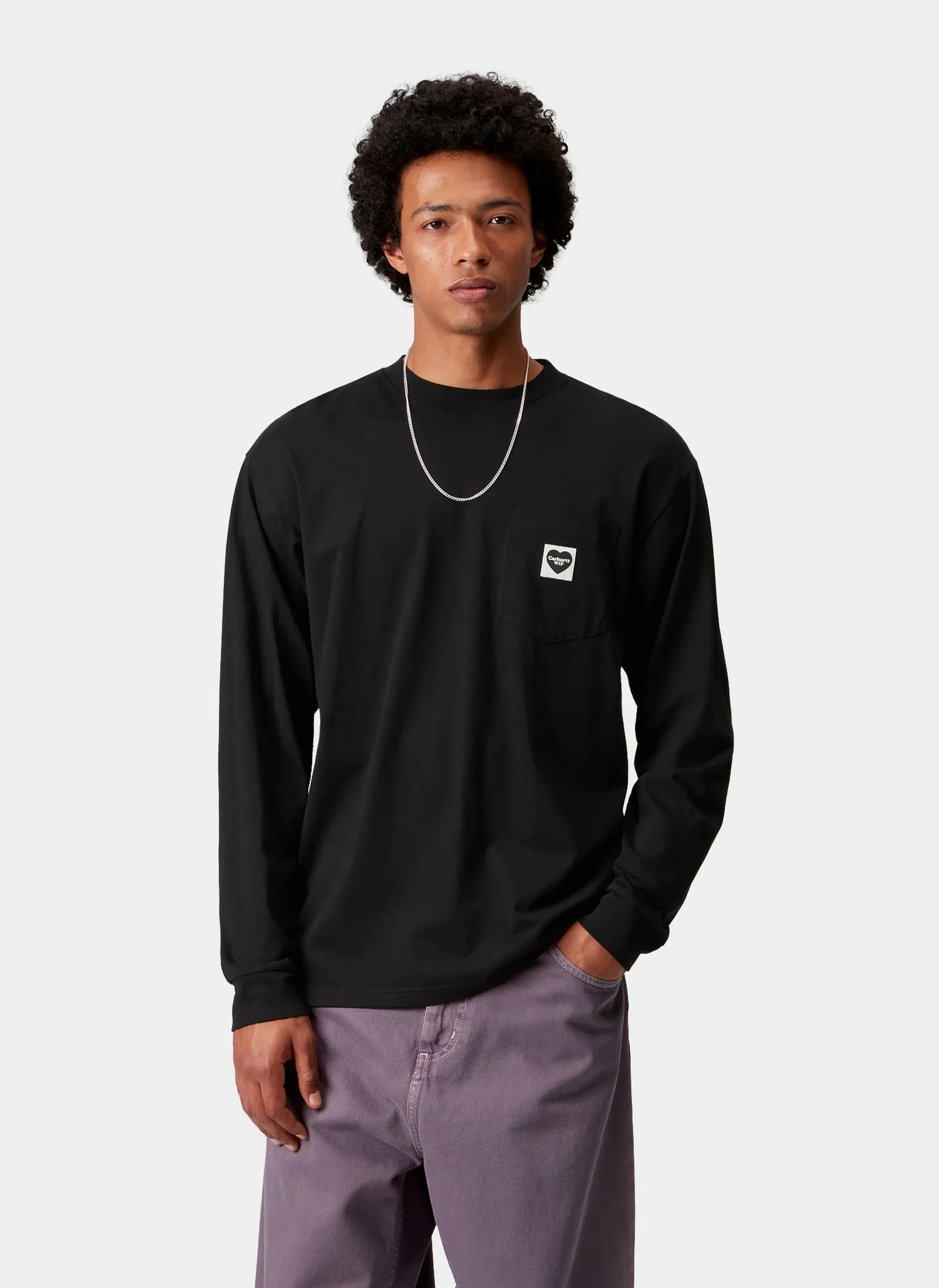 Лонгслив L/S Pocket Heart T-Shirt Black / Black