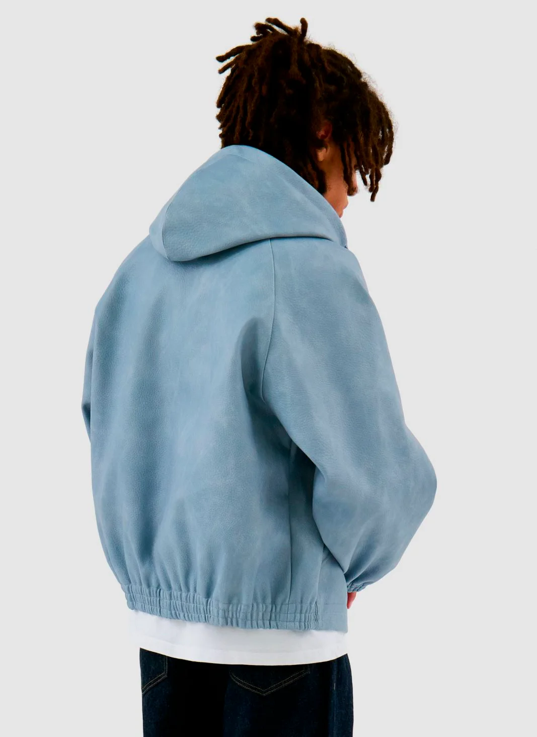 Куртка ‘Leather Hooded Jacket’ Blue