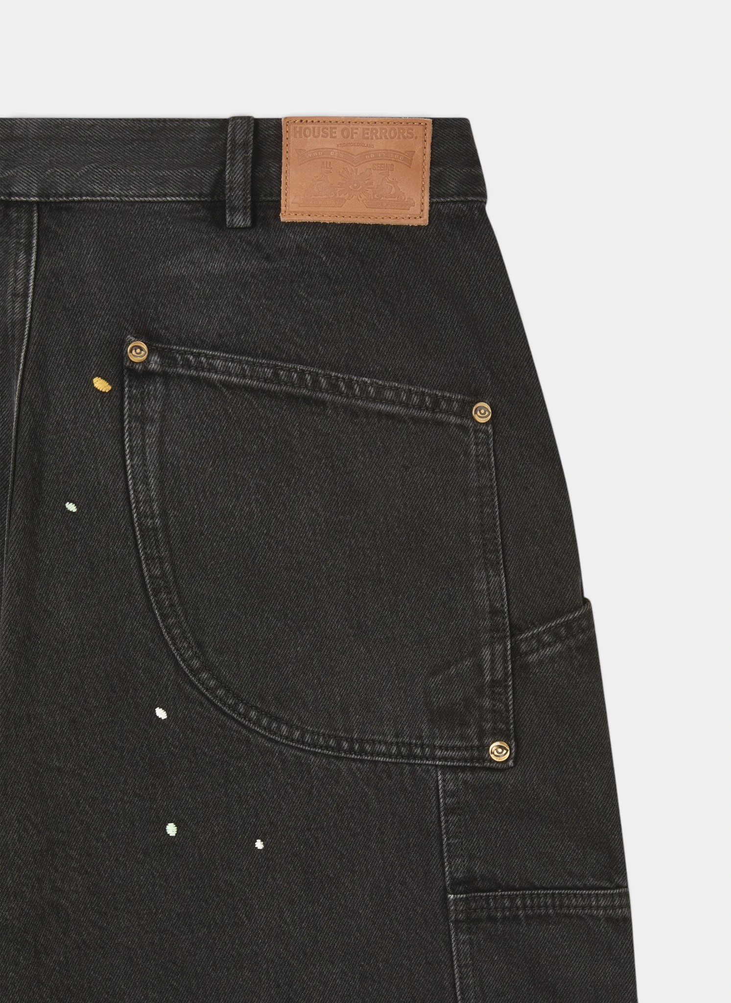 Джинсы Embroidered Carpenter Jeans Faded Black
