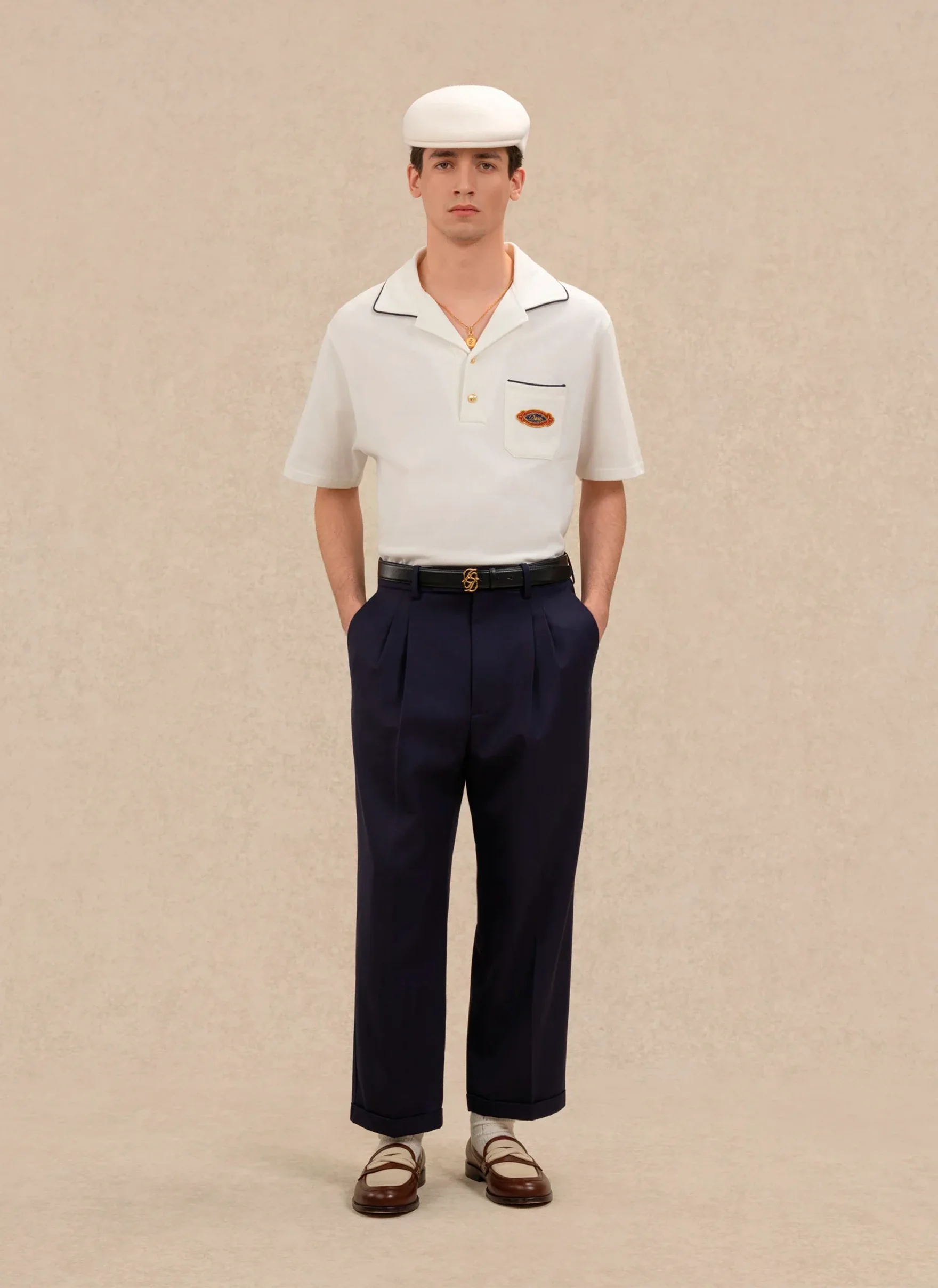 Брюки a Plis Cropped Laine Navy