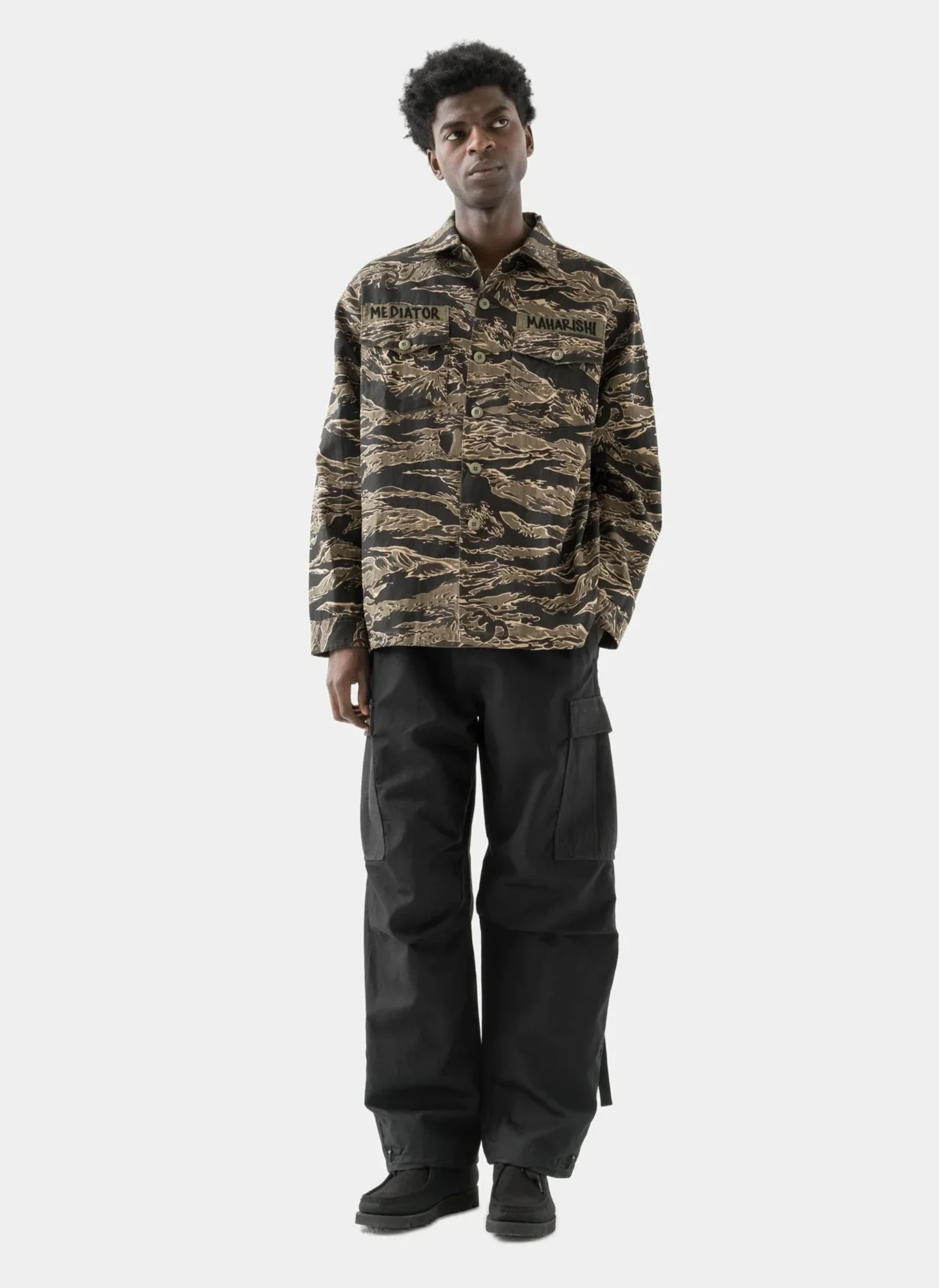 Рубашка Bonsai Tigerstripe L/S Utility Shirt  Mint Gold