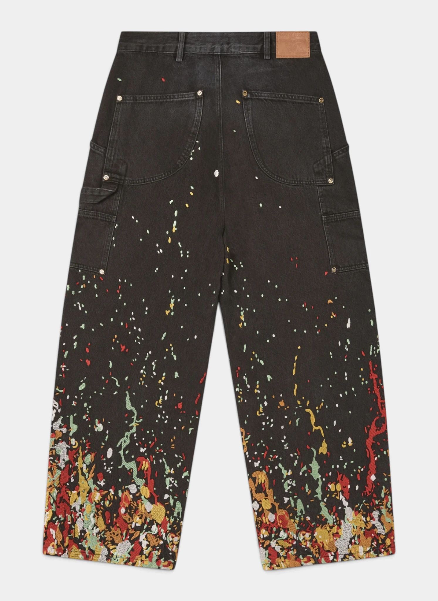 Джинсы Embroidered Carpenter Jeans Faded Black