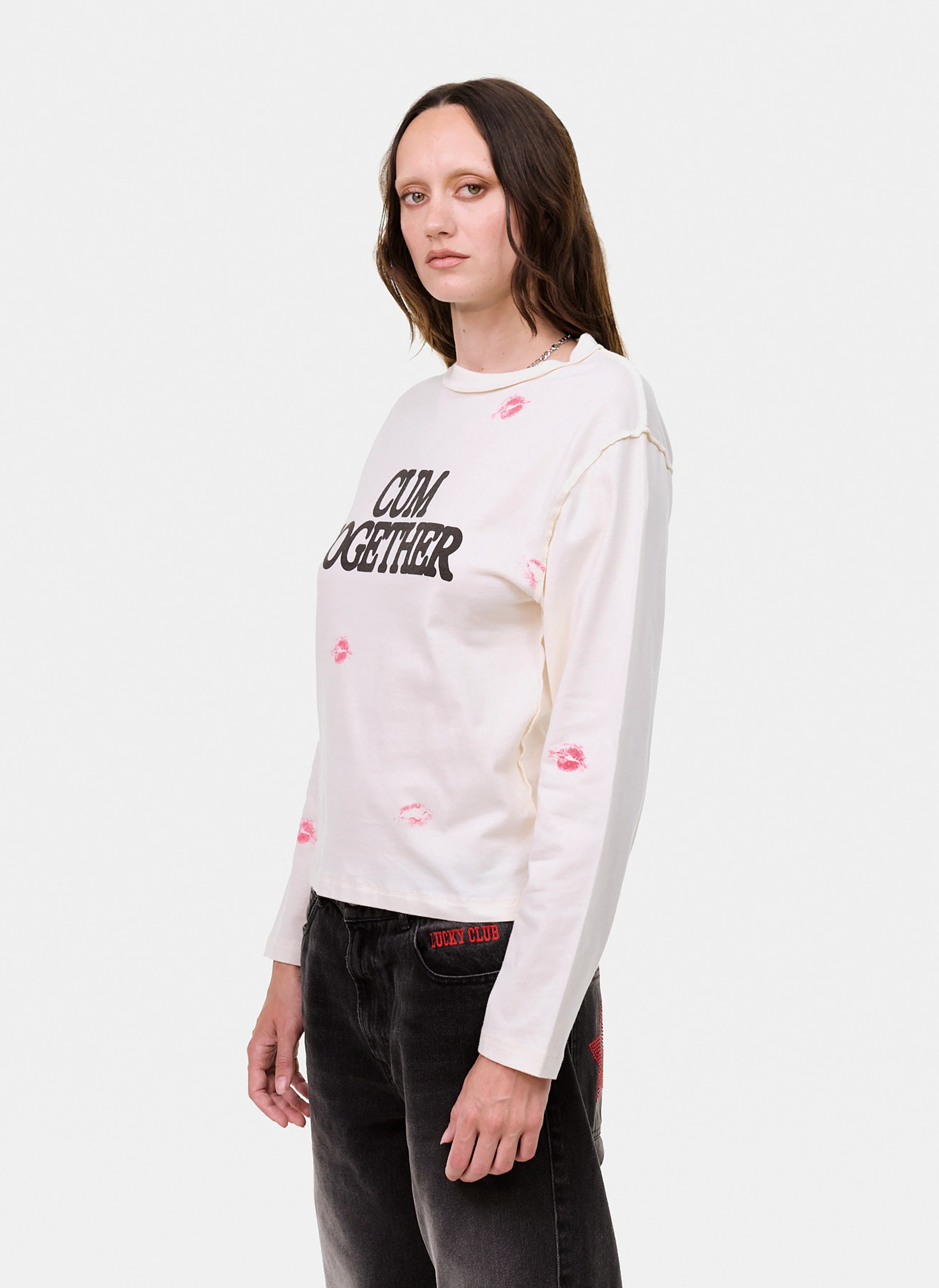 Лонгслив рукав Cum Again? Longsleeve Off-White