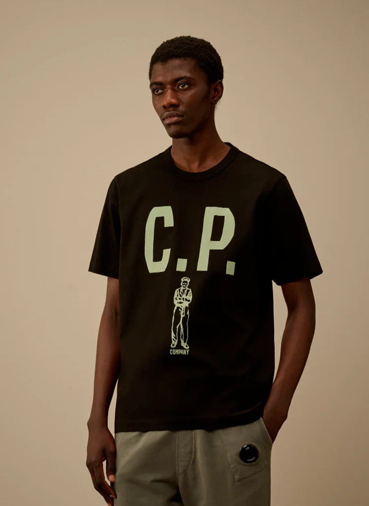 Футболка Mercerized 30/2 Jersey Twisted Short Sleeve Logo T-Shirt Black