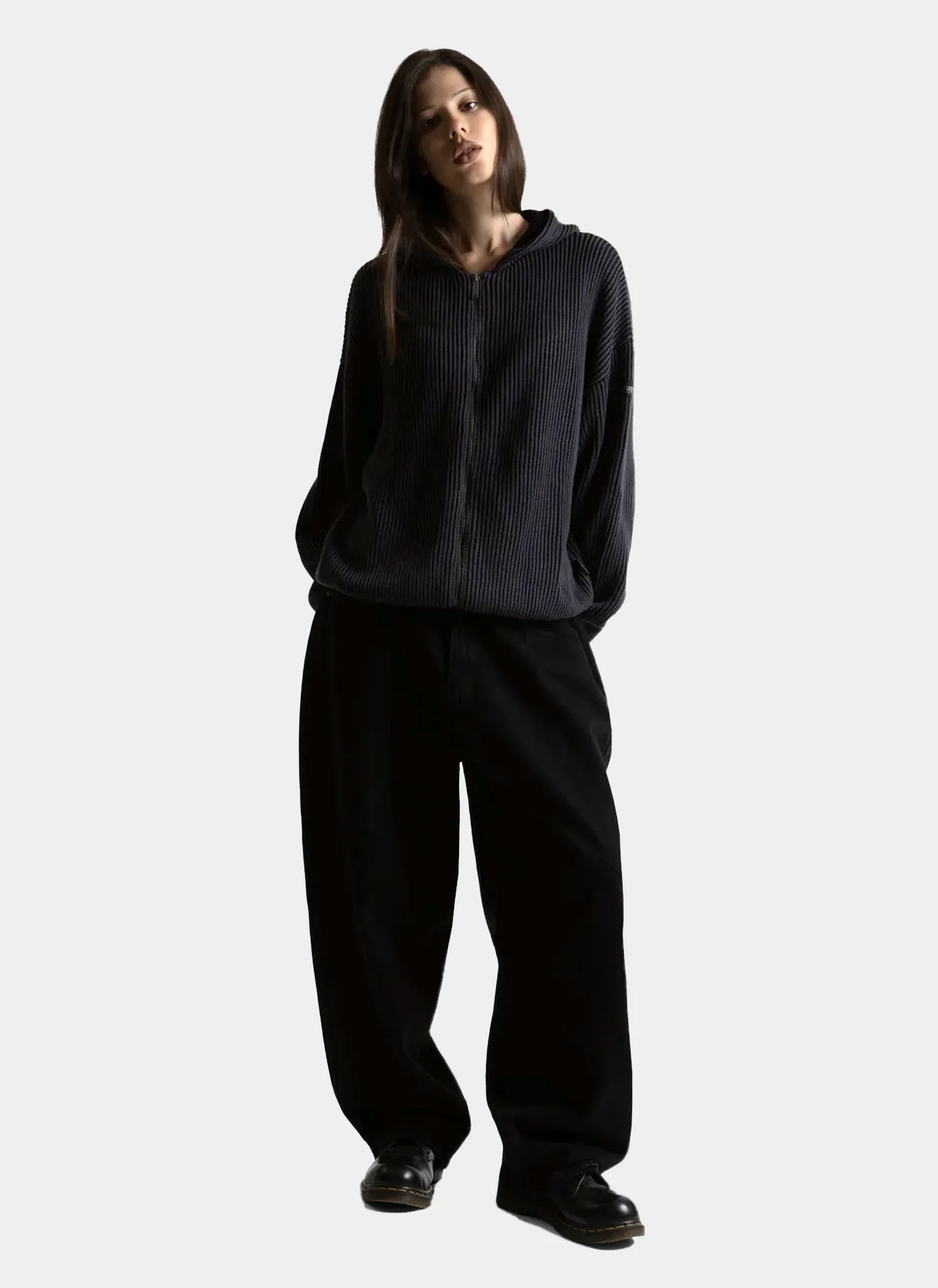 Худи на молнии Pusher Knit Zip Hoodie Black/Charcoal