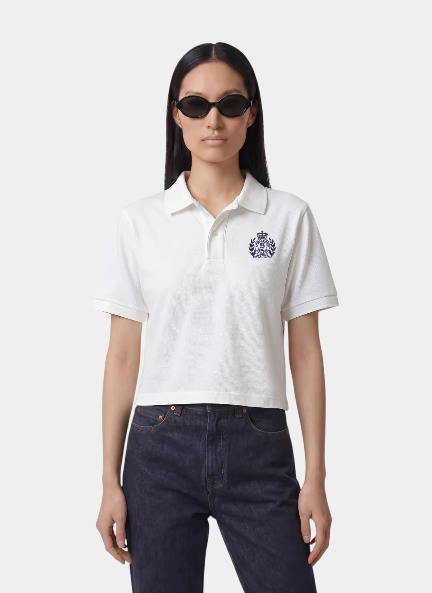 Поло NY Crest Pique Polo White