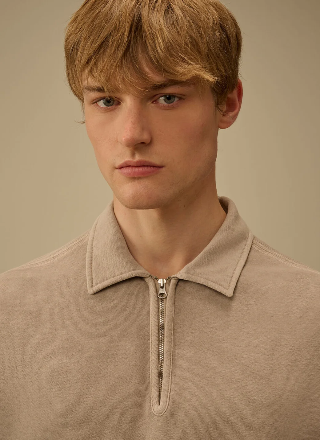 Свитшот Sweatshirts Polo Collar In Malfile' Fleece Dove Grey