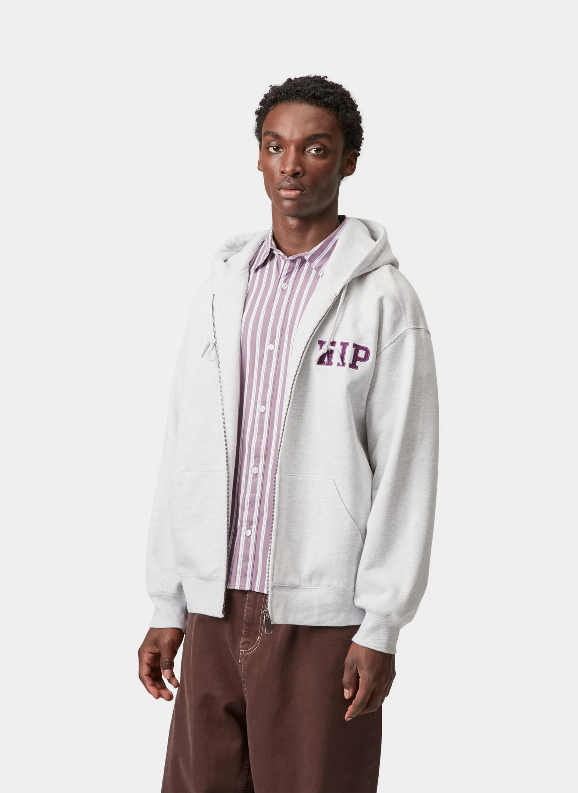 Худи на молнии Hooded Mini Wip Sweat Jacket Ash Heather (Stone Washed)