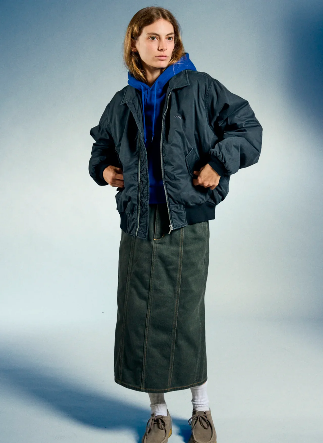 Бомбер Florien Bomber Black Faded Wash