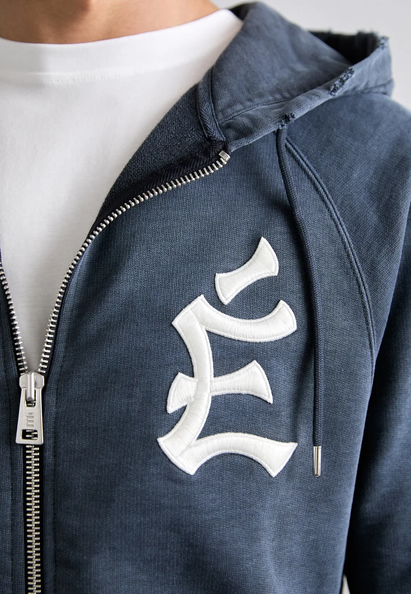 Худи на молнии LOOSE ZIPPED HOODIE EMB