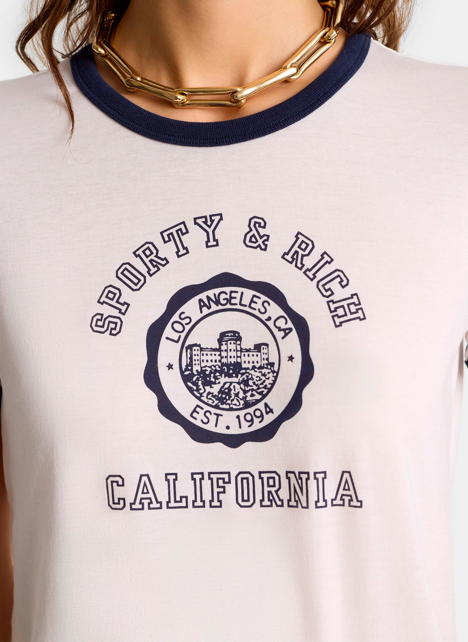Футболка California Emblem Soft Ringer Tee White/Dark Navy
