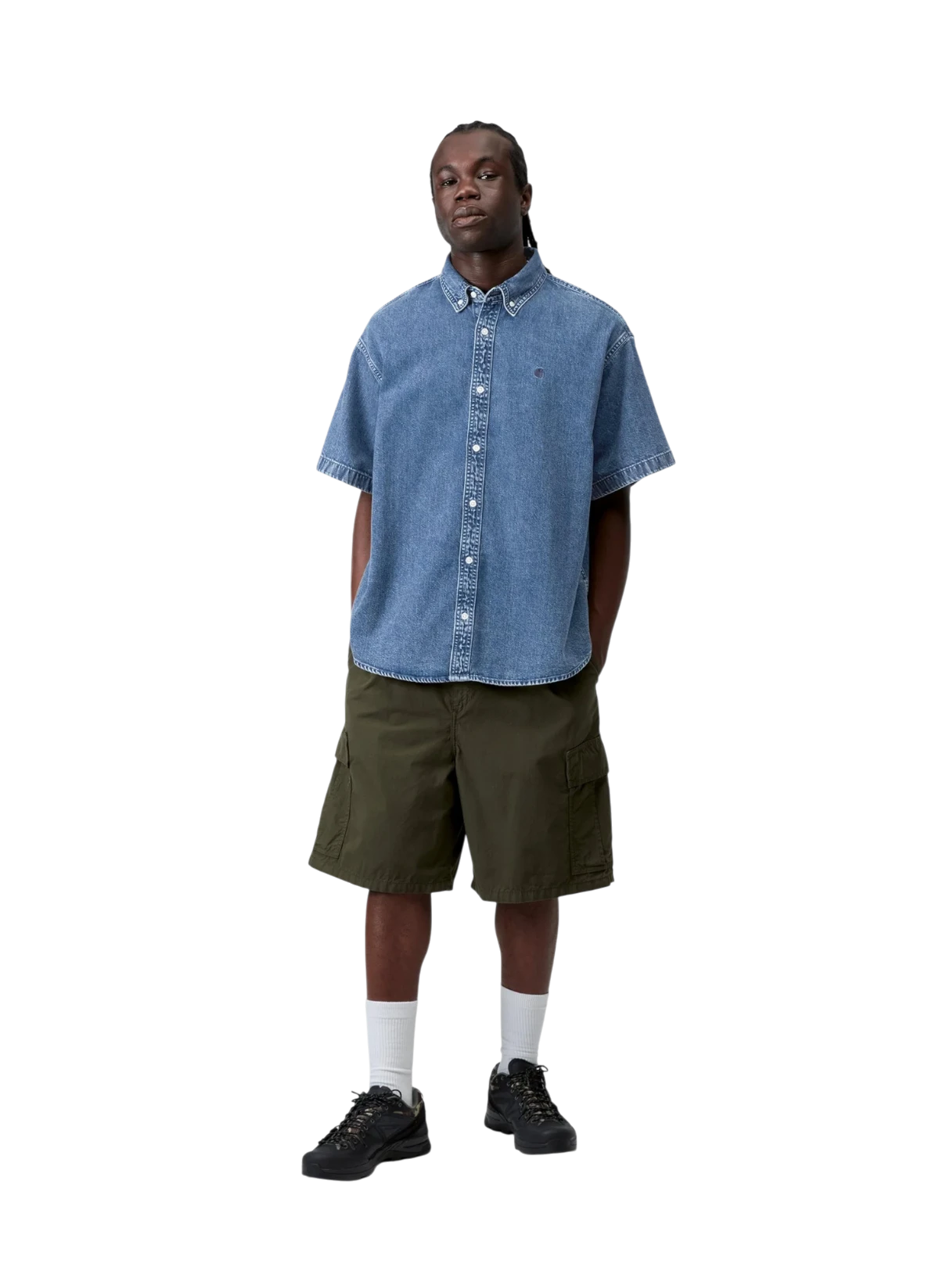 Рубашка S/S Lucas Shirt Blue (Stone Washed)