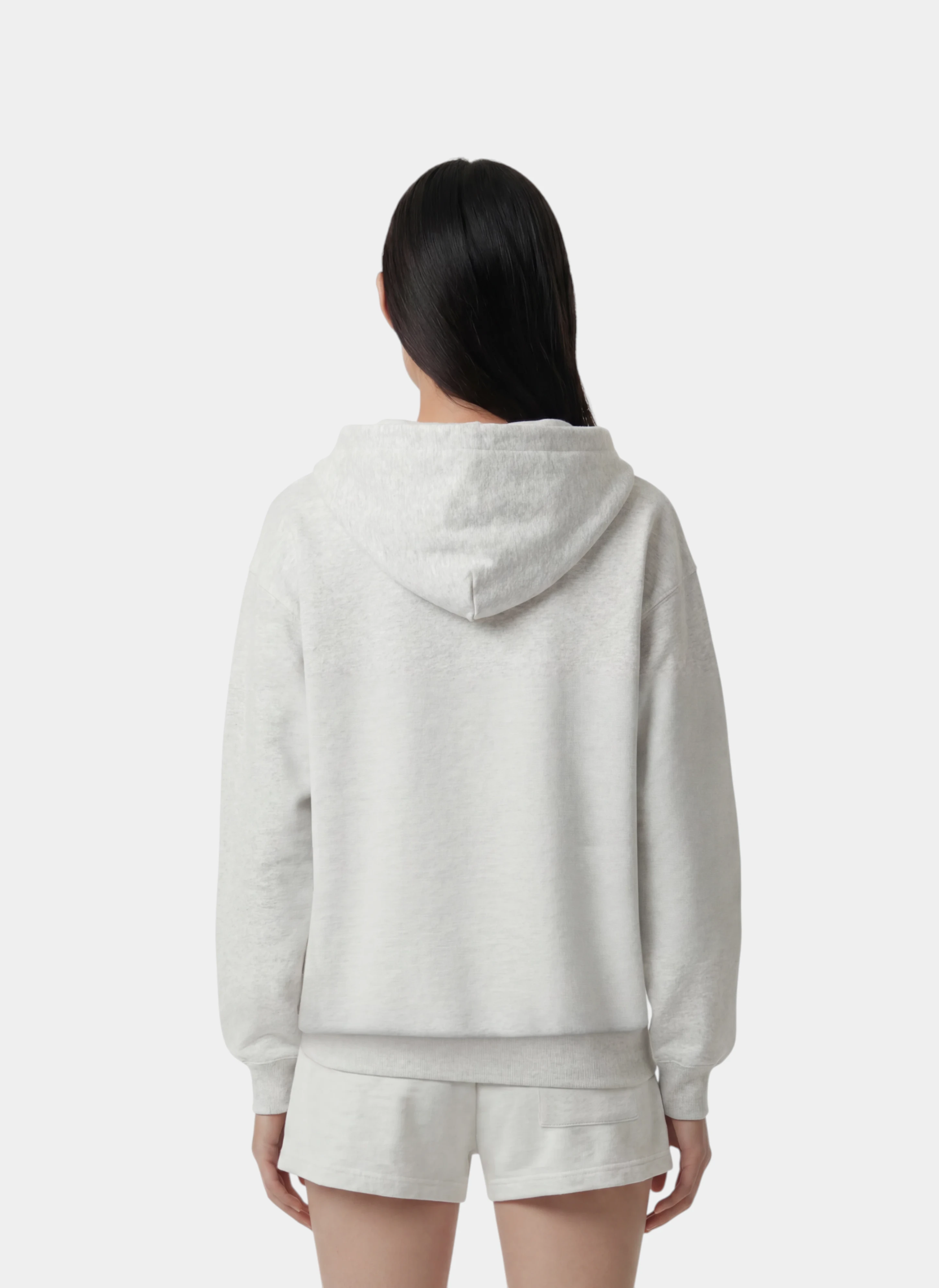 Худи на молнии Signature Logo Embroidered Zip Hoodie Heather Gray/Light Navy