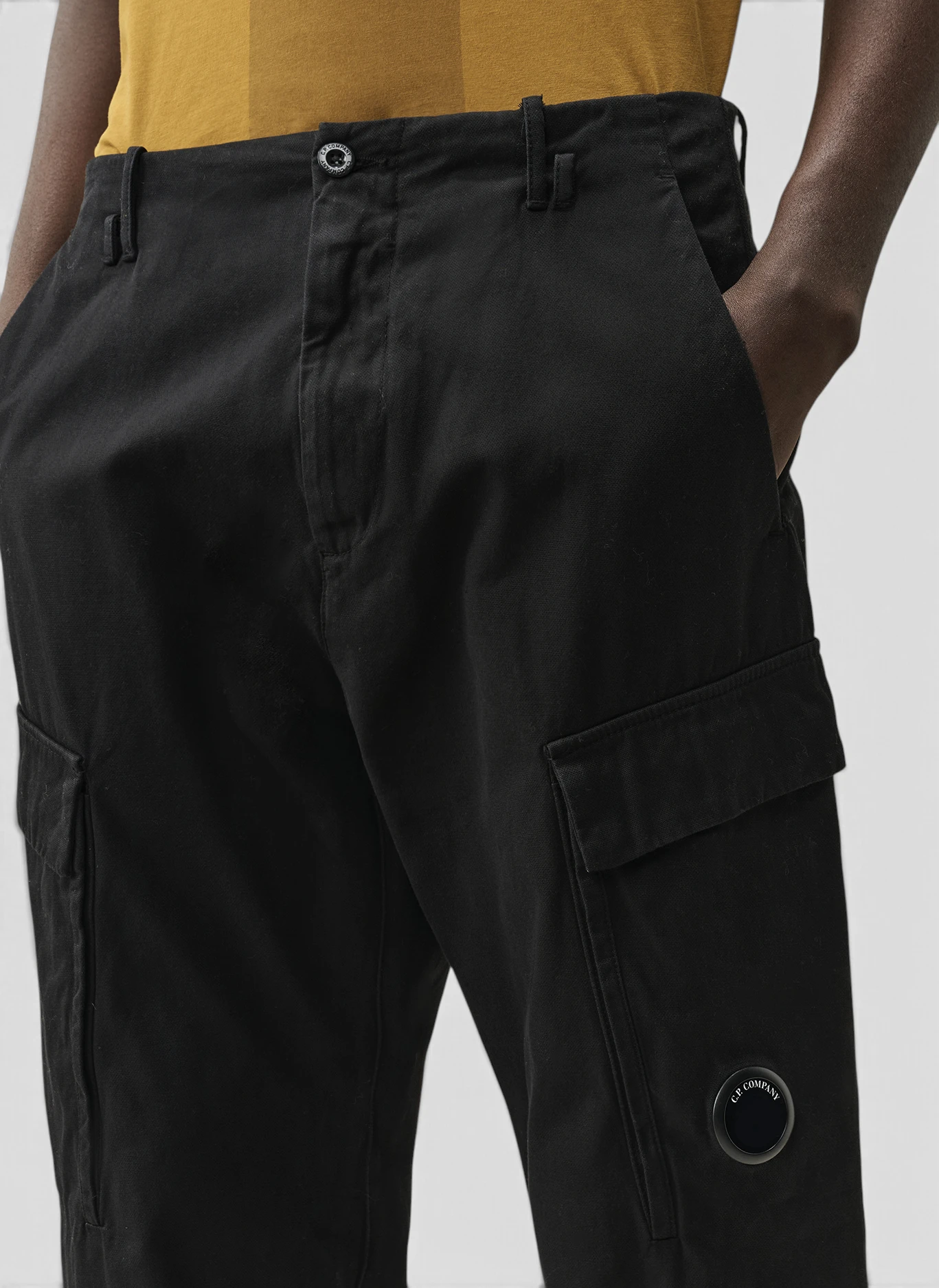 Брюки Emerized Cotton Micro Weave No Side Seam Loose Cargo Pants Black