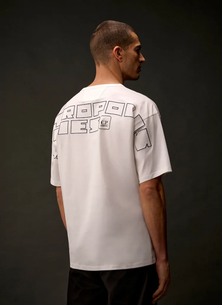 Футболка Metropolis Series Mercerized Jersey Short Sleeve Back Embroidery T-Shirt Gauze  White