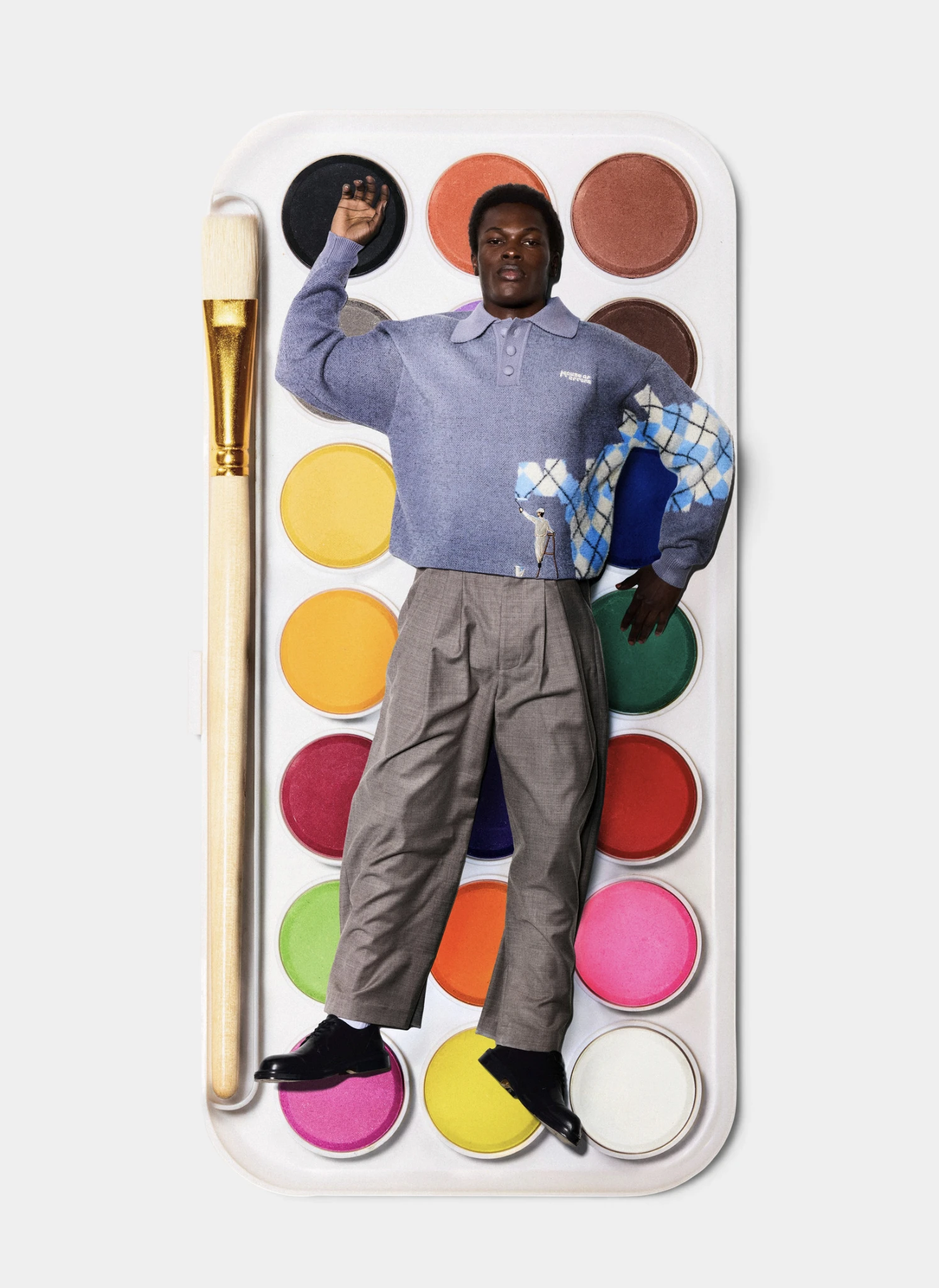 Поло Knitted Wall Painter Rugby Grey/Plaid