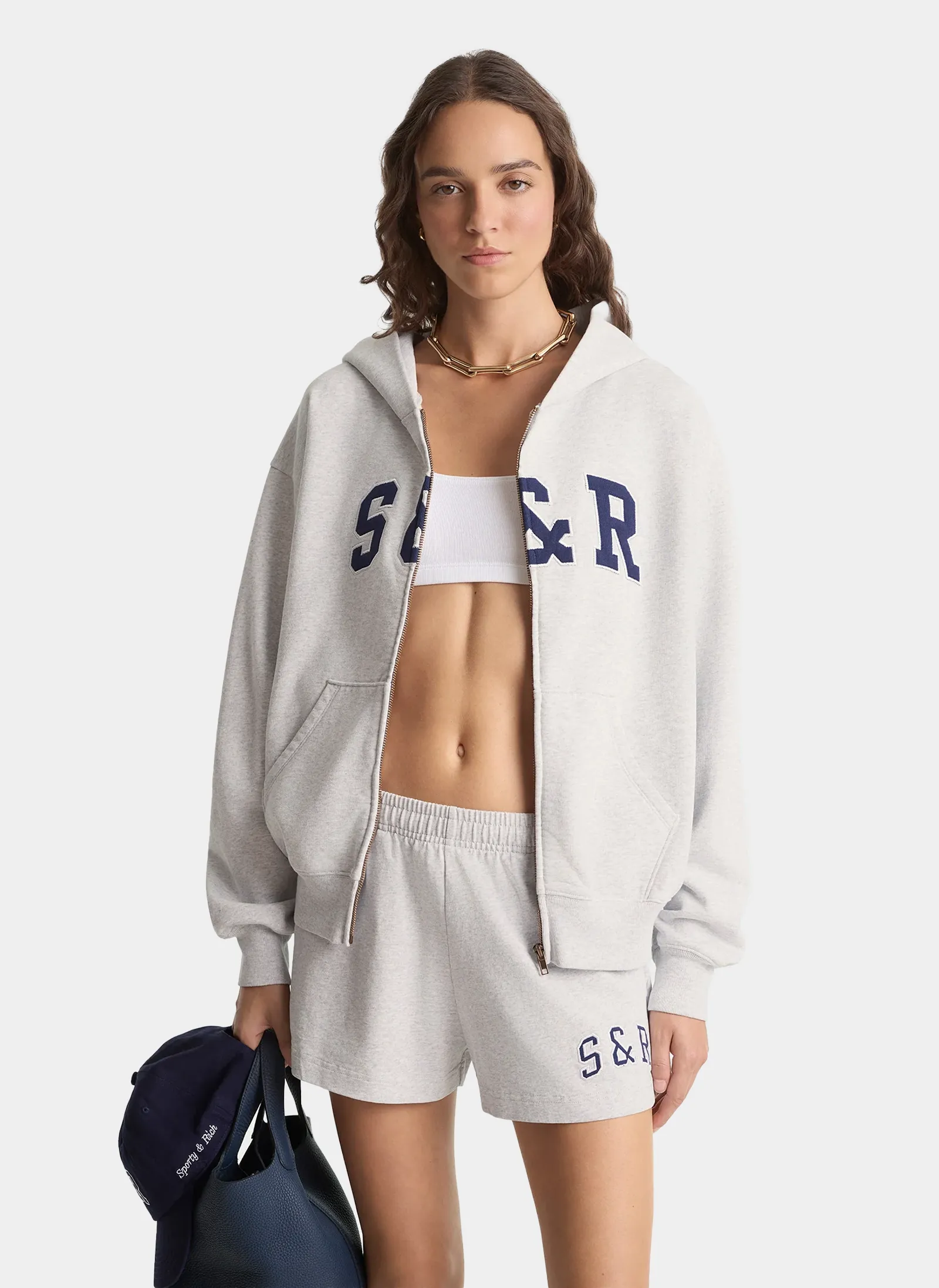Худи на молнии S&R Ivy Zip Hoodie Heather Gray