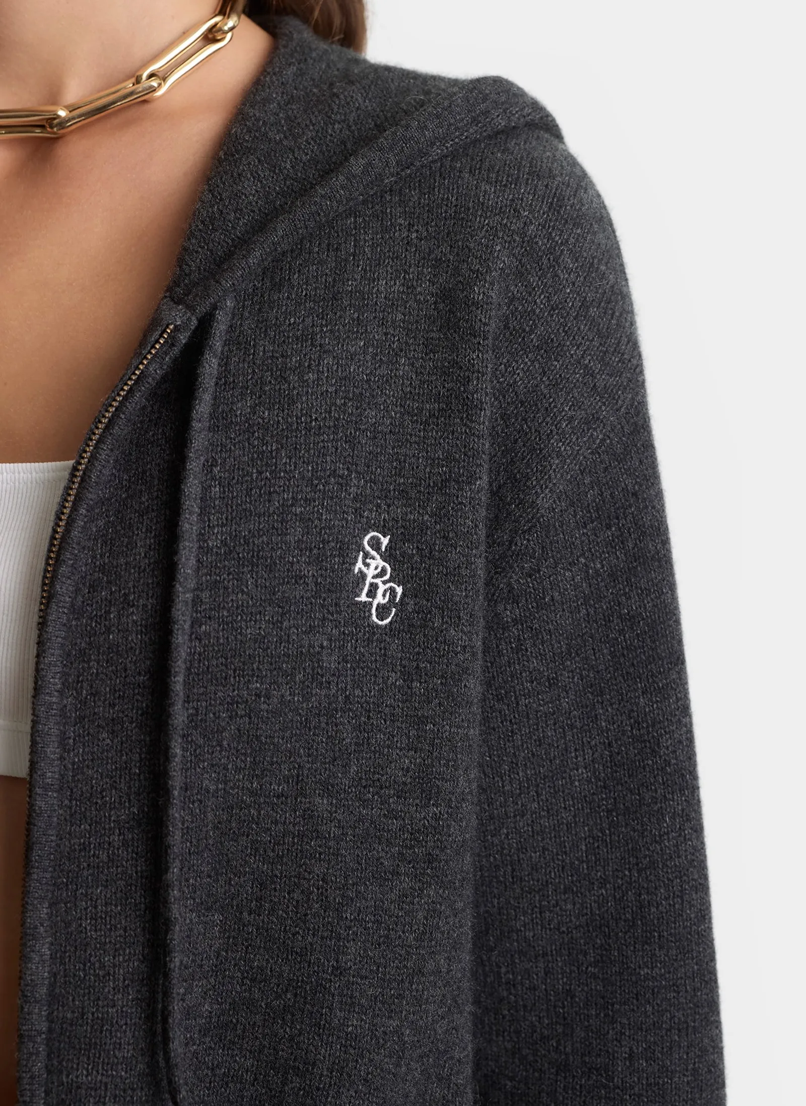 Худи на молнии SRC Cashmere Zip Hoodie Dark Grey