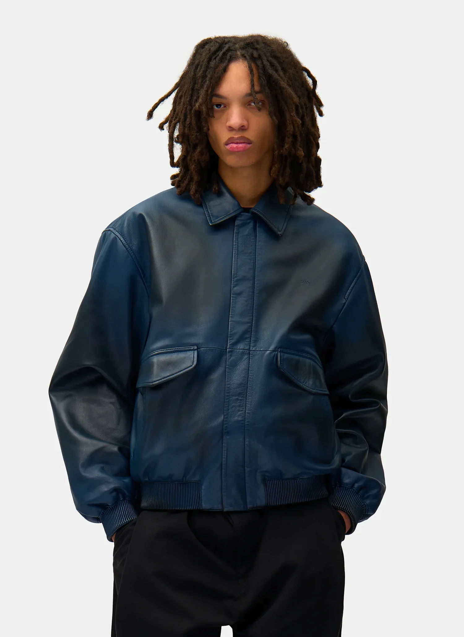 Бомбер Leather Fade Jacket Navy