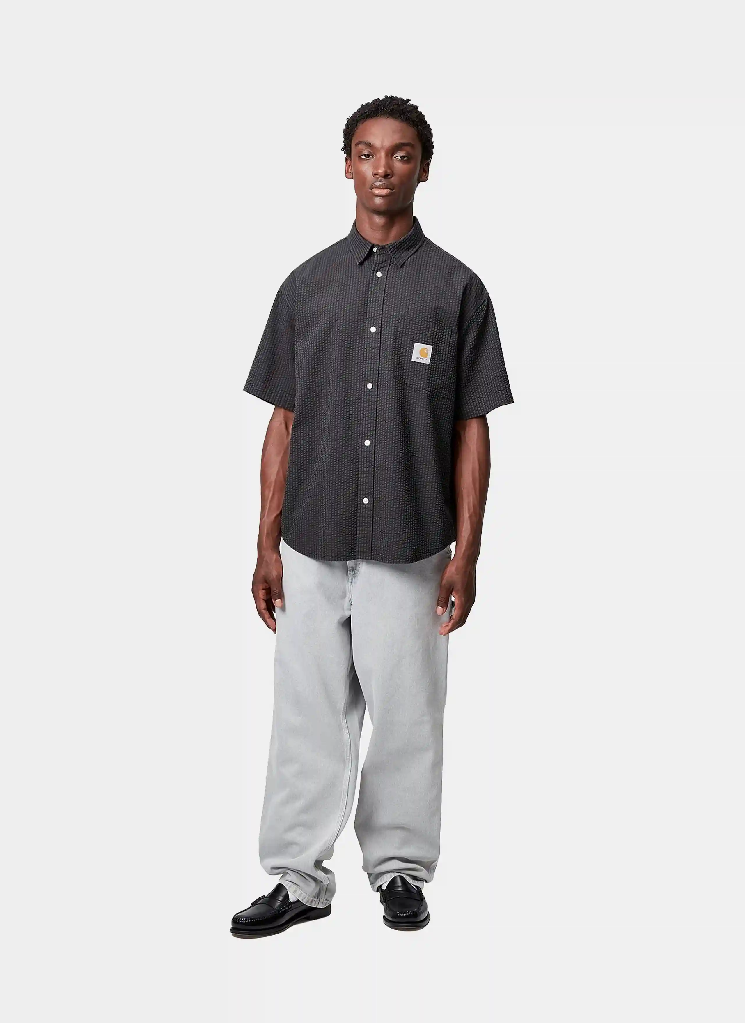 Рубашка S/S Toland Shirt Toland Stripe, Black