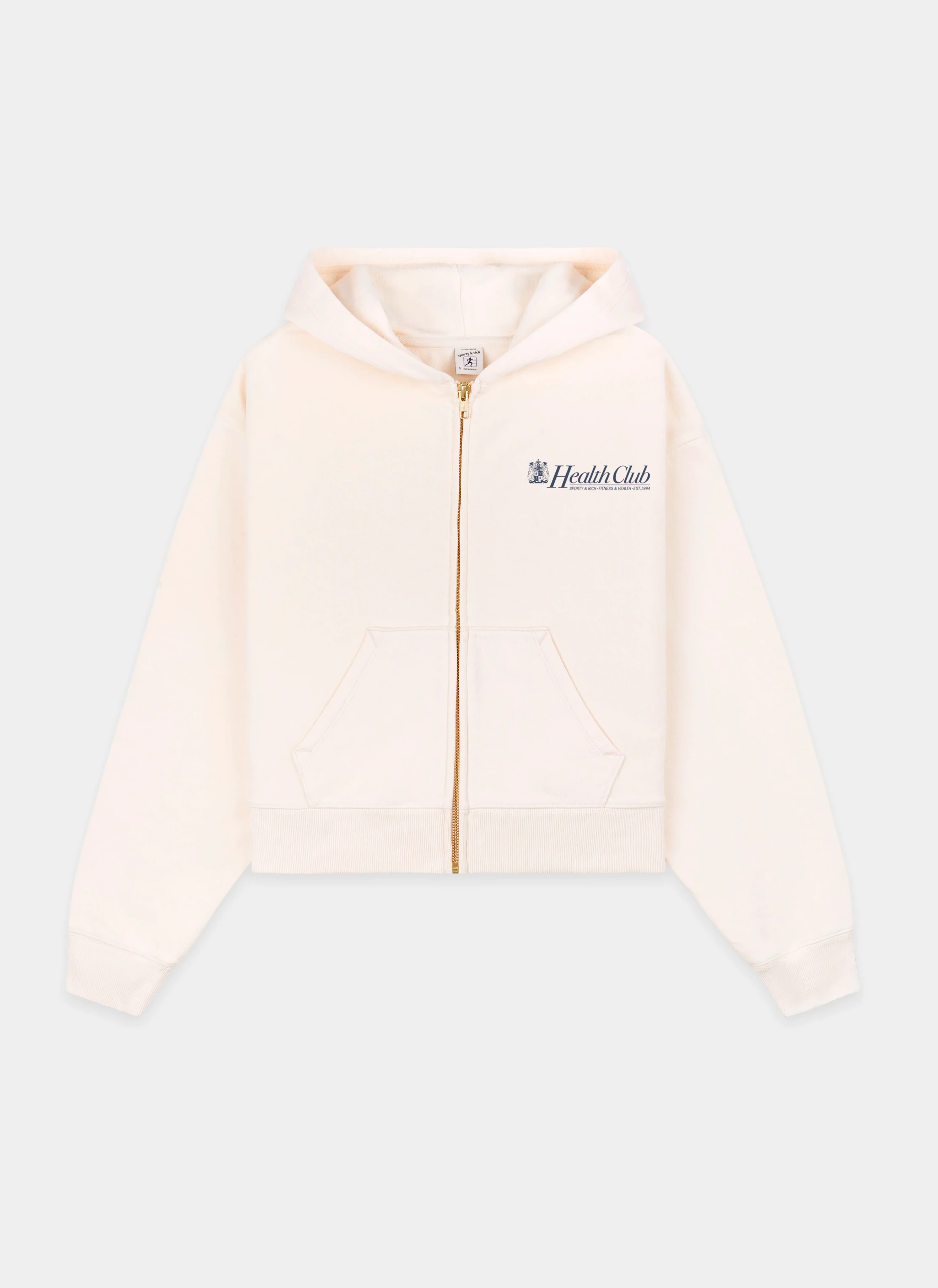 Худи на молнии женское Lion Health Cropped Zip Hoodie Cream