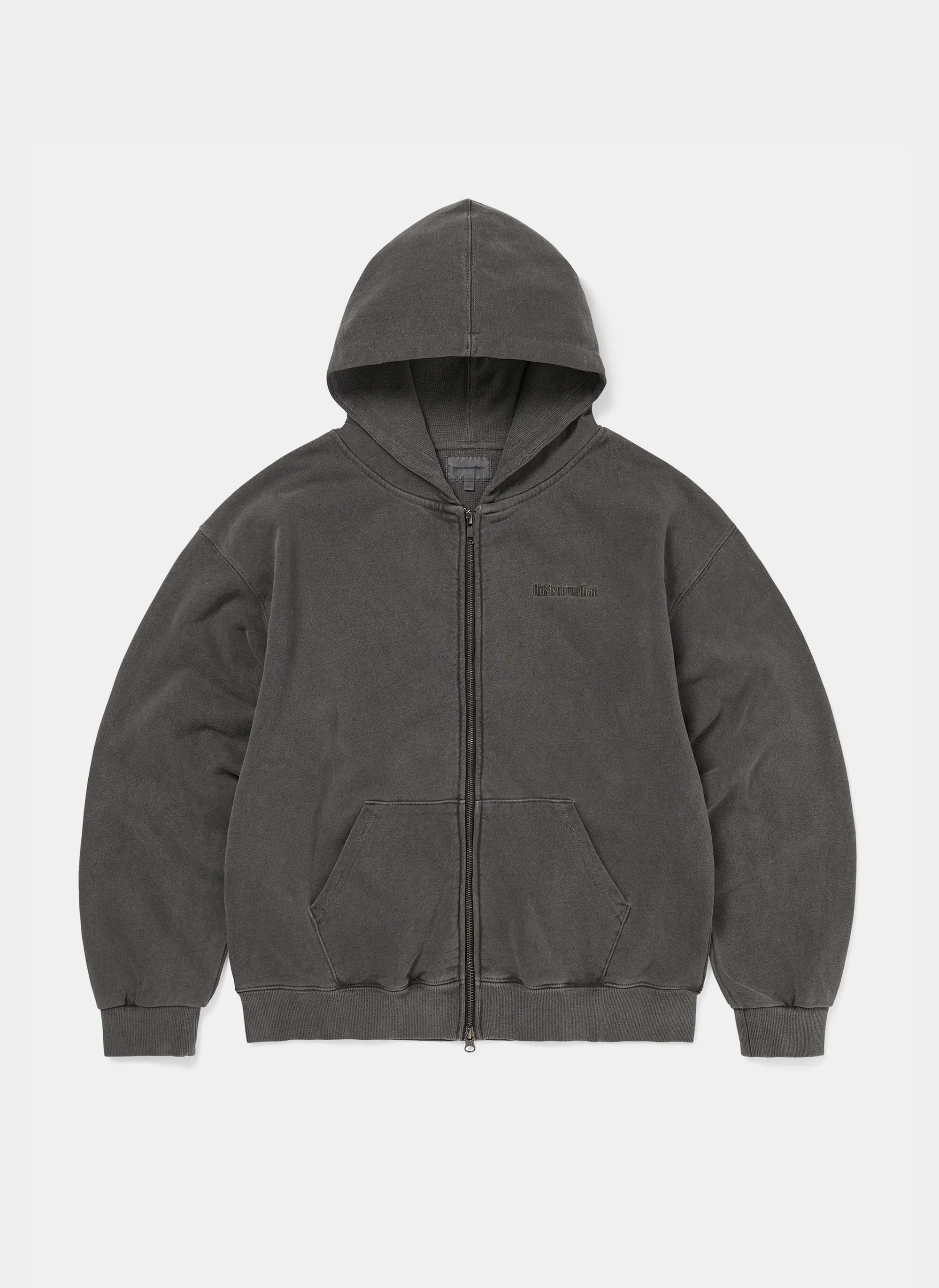 Худи на молнии TNT Waffle Lined Zip Up Hoodie Charcoal
