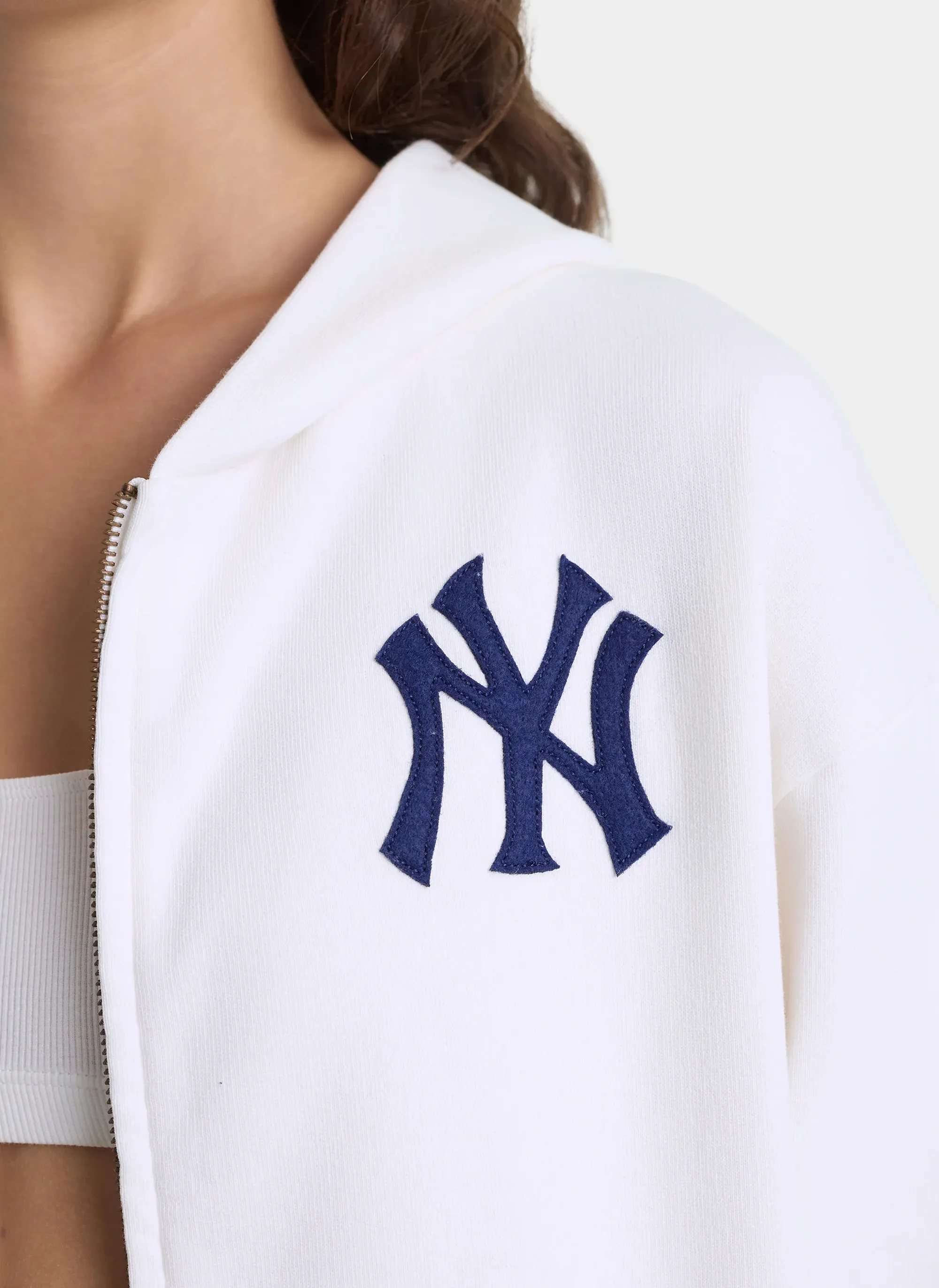 Худи на молнии Heritage Yankees Serif Zip Hoodie White