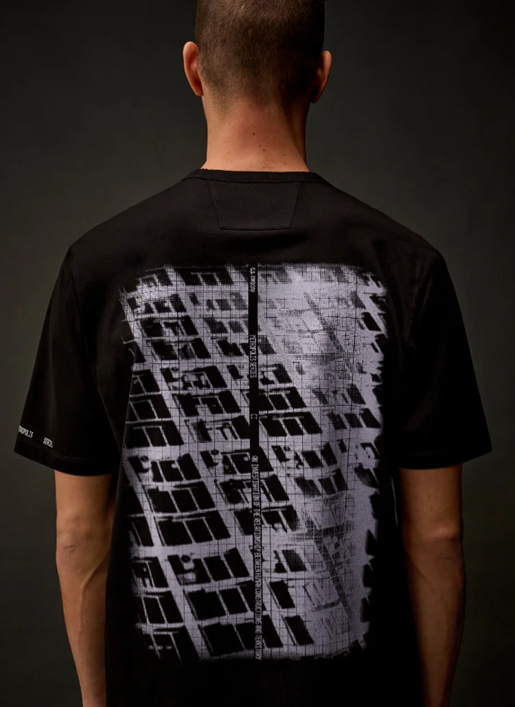 Футболка Metropolis Series Mercerized Jersey Short Sleeve Back Embroidery T-Shirt Black