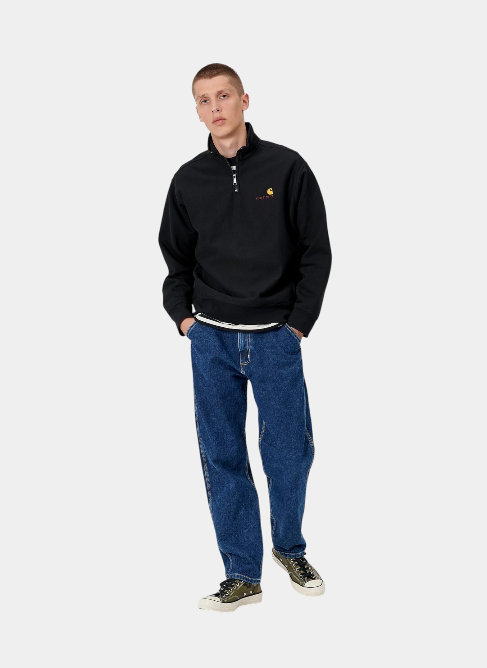 Свитшот Half Zip American Script Sweat Black
