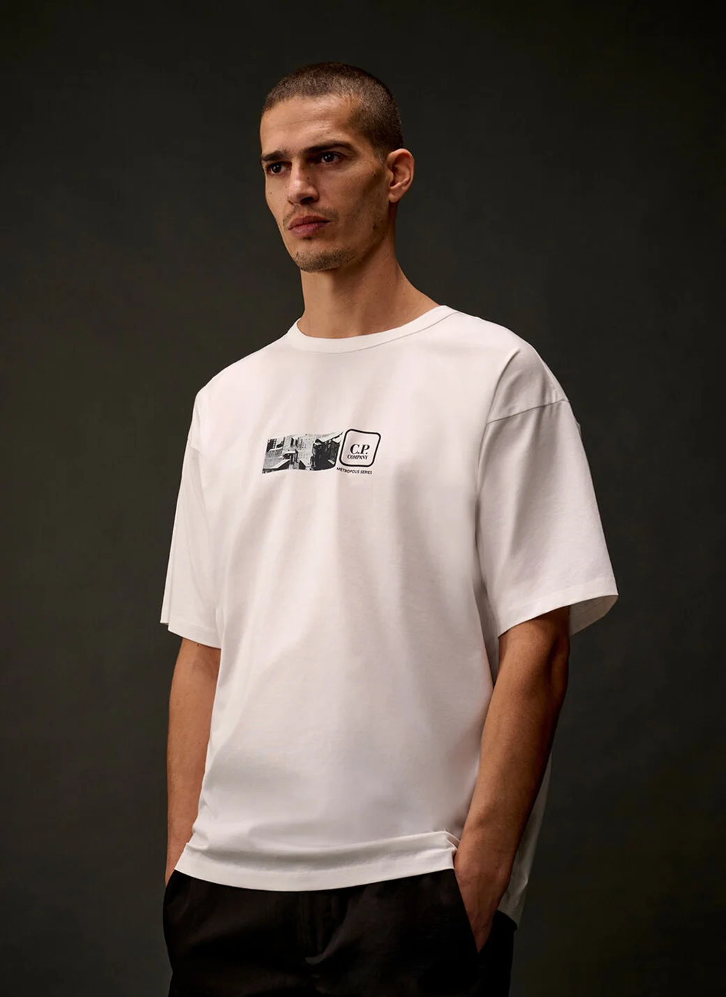 Футболка Metropolis Series Mercerized Jersey Short Sleeve Back Embroidery T-Shirt Gauze  White