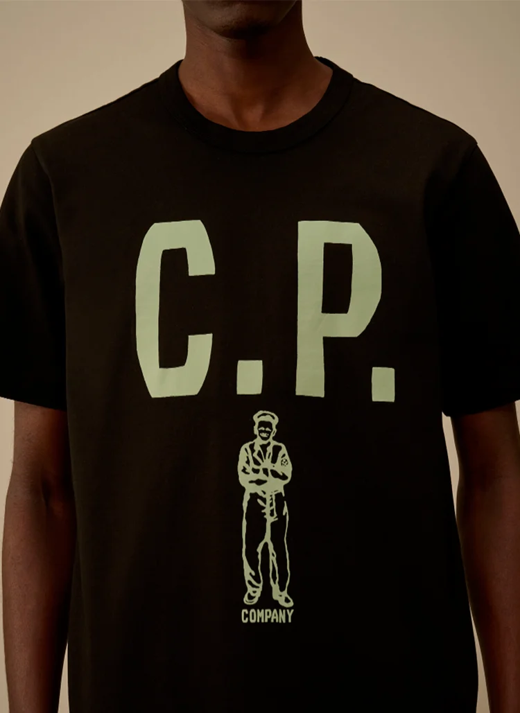 Футболка Mercerized 30/2 Jersey Twisted Short Sleeve Logo T-Shirt Black