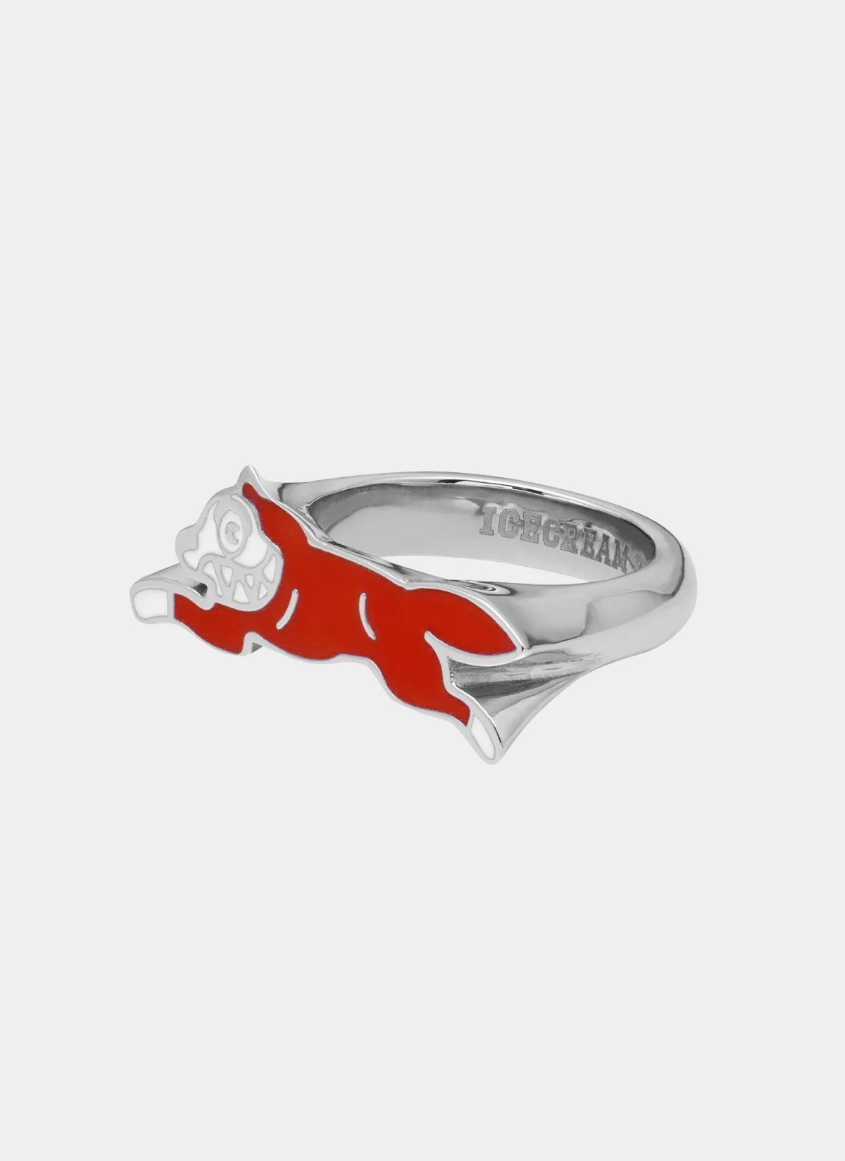 Кольцо Running Dog Ring Silver/Red