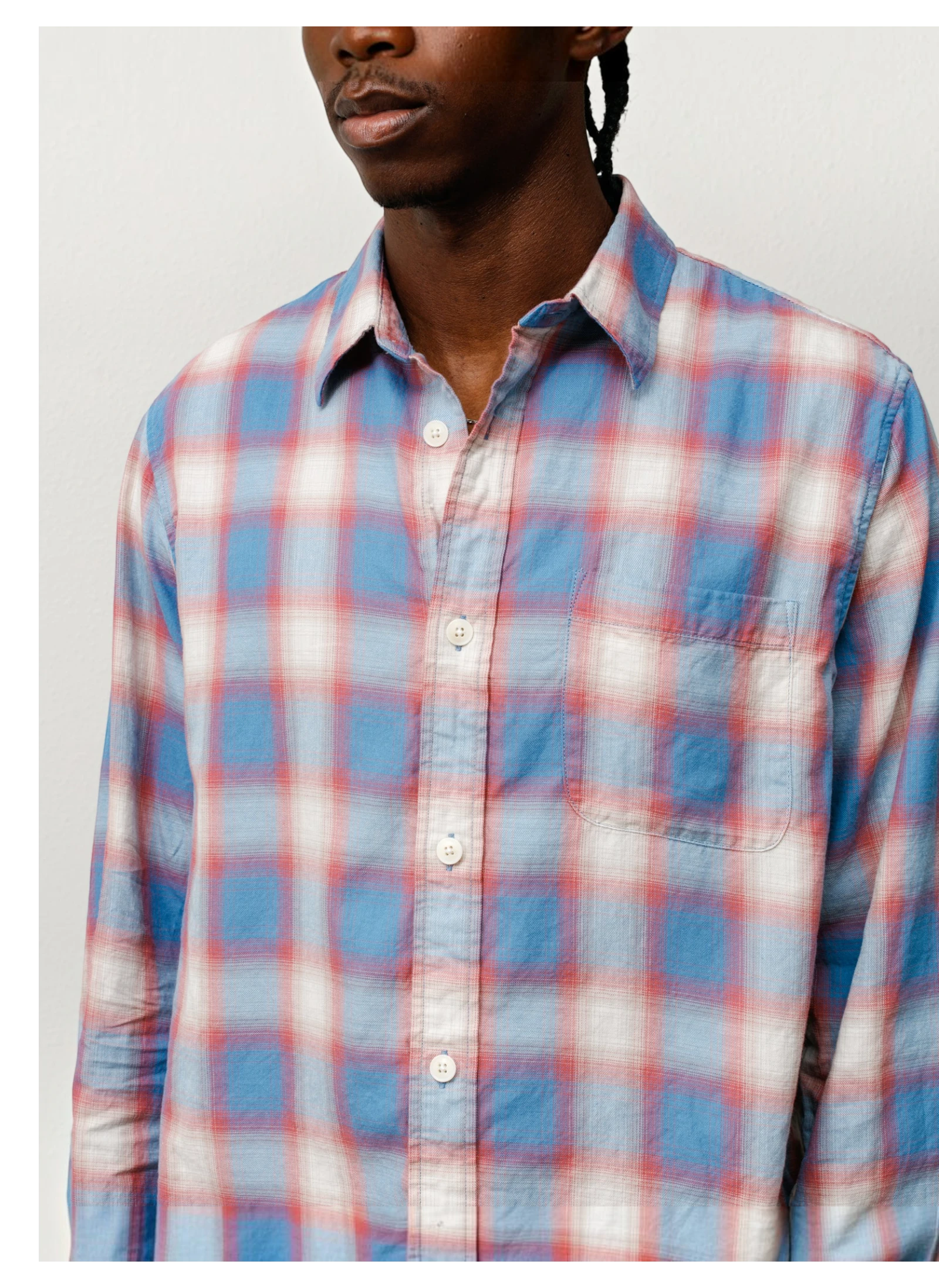 Рубашка Beach Ombre Plaid Shirt Blue