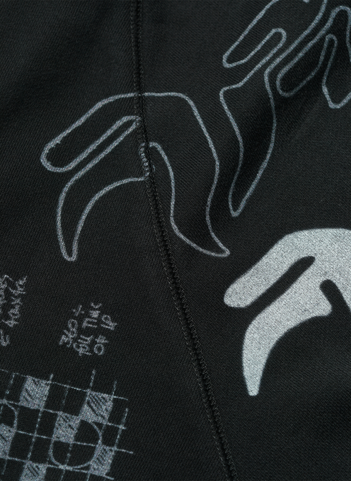 Худи .Solutions + NUMBER 3 A—Sketch Hoodie Old Black
