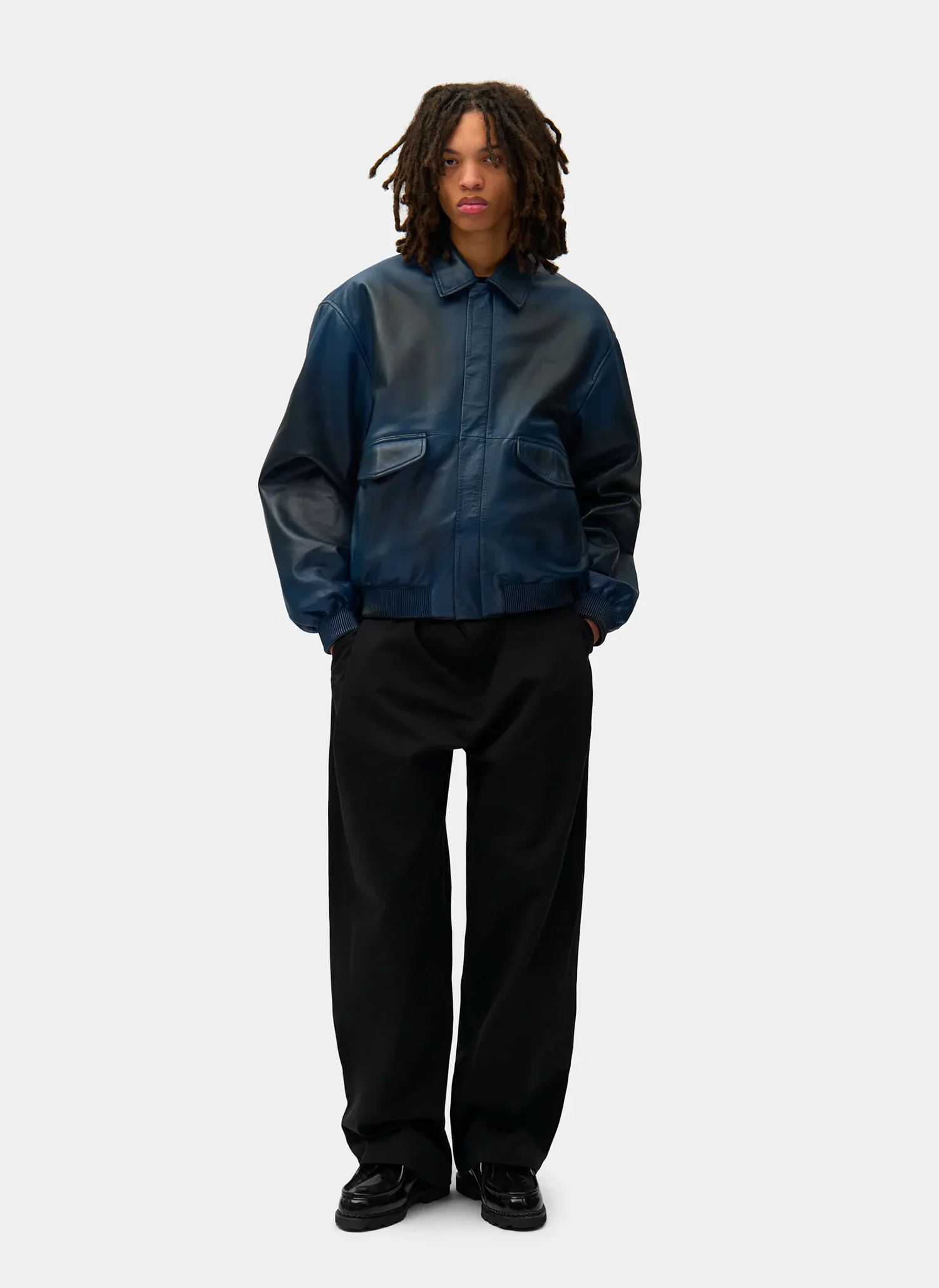 Бомбер Leather Fade Jacket Navy
