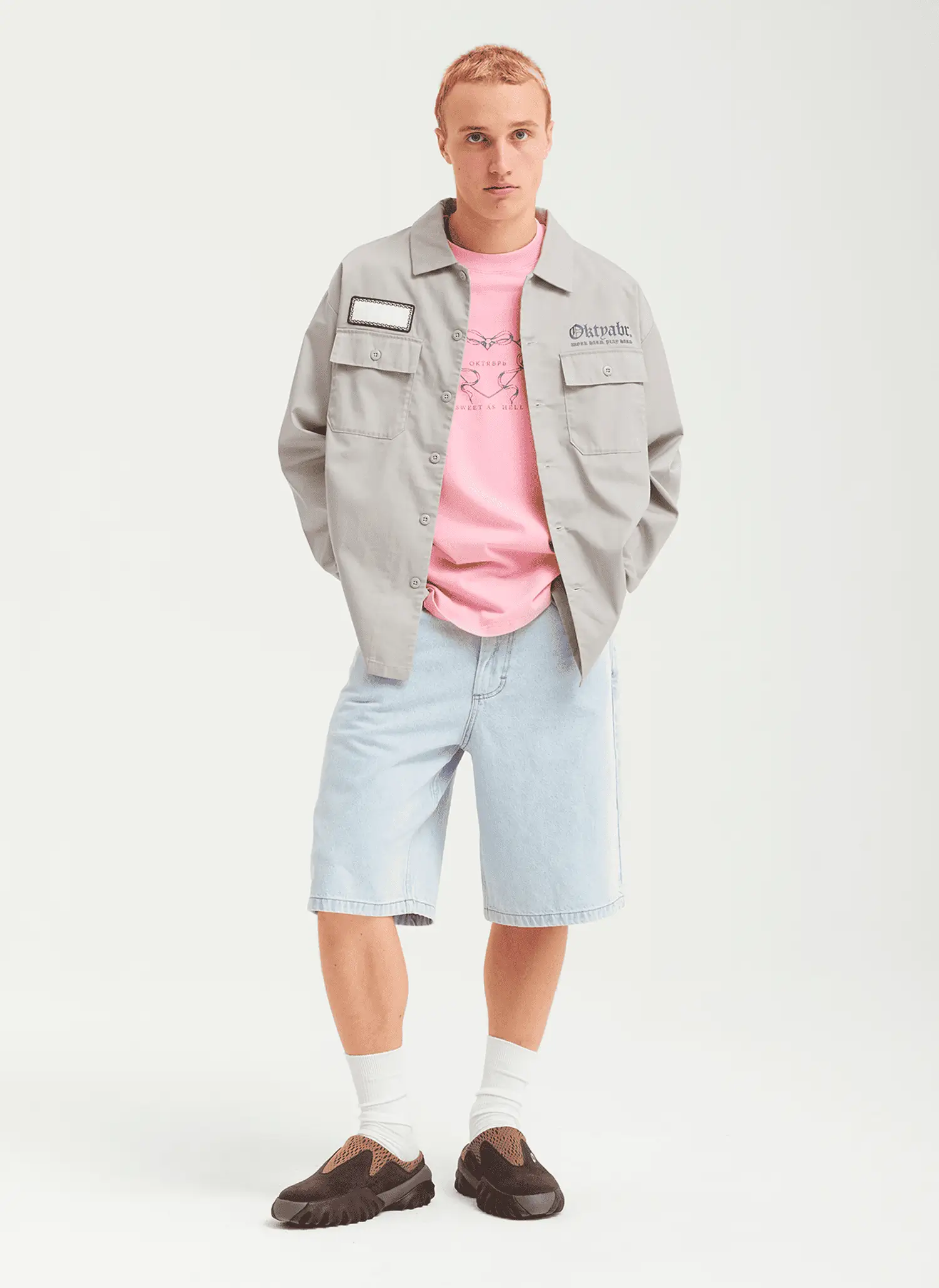 Шорты Og Logo Baggy Denim Shorts BLUE HEAVY STONE BLEACHED