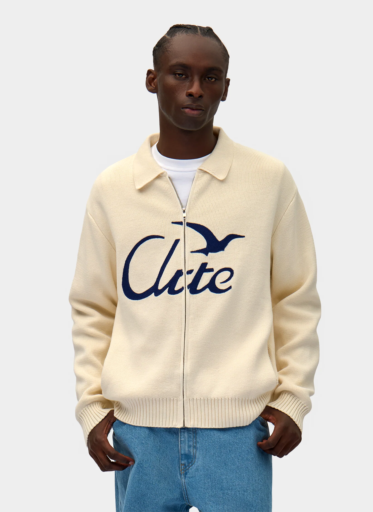 Куртка Bird Logo Knit Jacket Cream Куртка Bird Logo Knit Jacket Cream