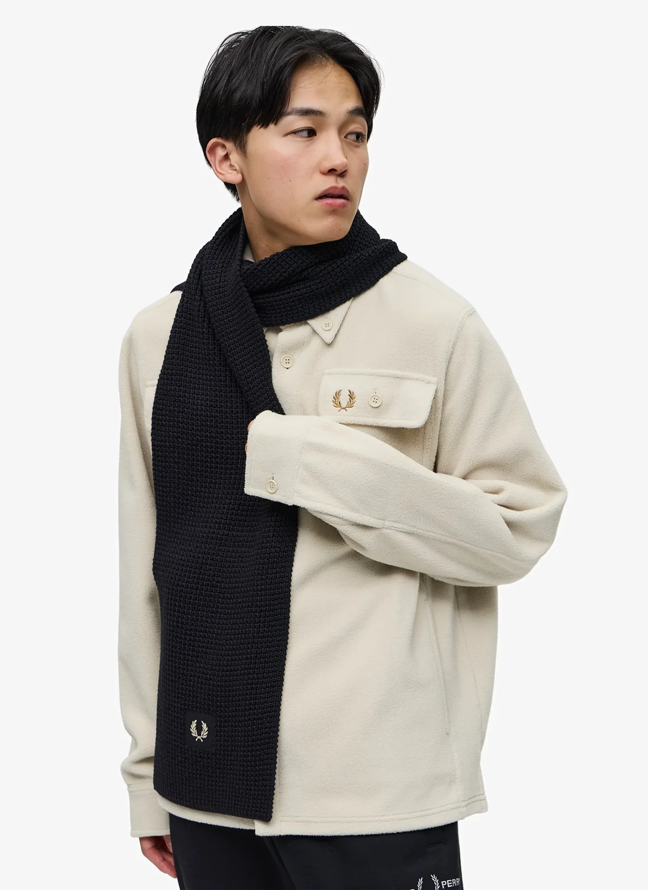 Шарф ‘Waffle Knit Ribbed Scarf’ Black