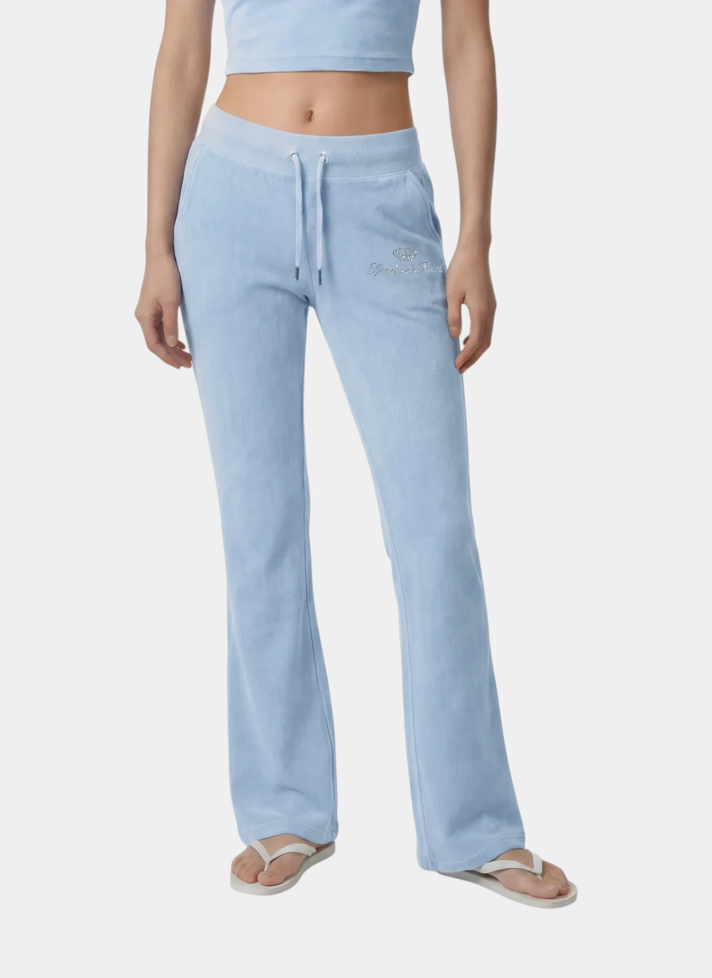 Брюки Juicy Script Velour Sweatpant Sky Blue