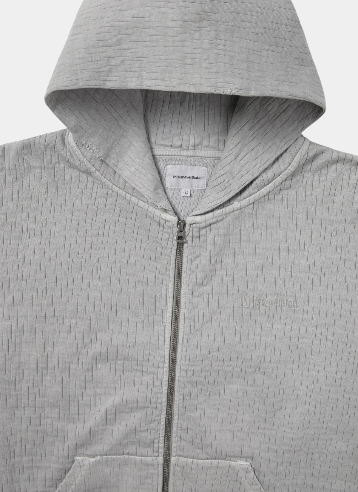 Худи на молнии Damaged Zip Up Hoodie Khaki Grey