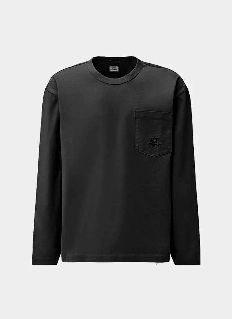 Лонгслив Mercerized 30/2 Jersey Twisted Long Sleeve T-Shirt Black