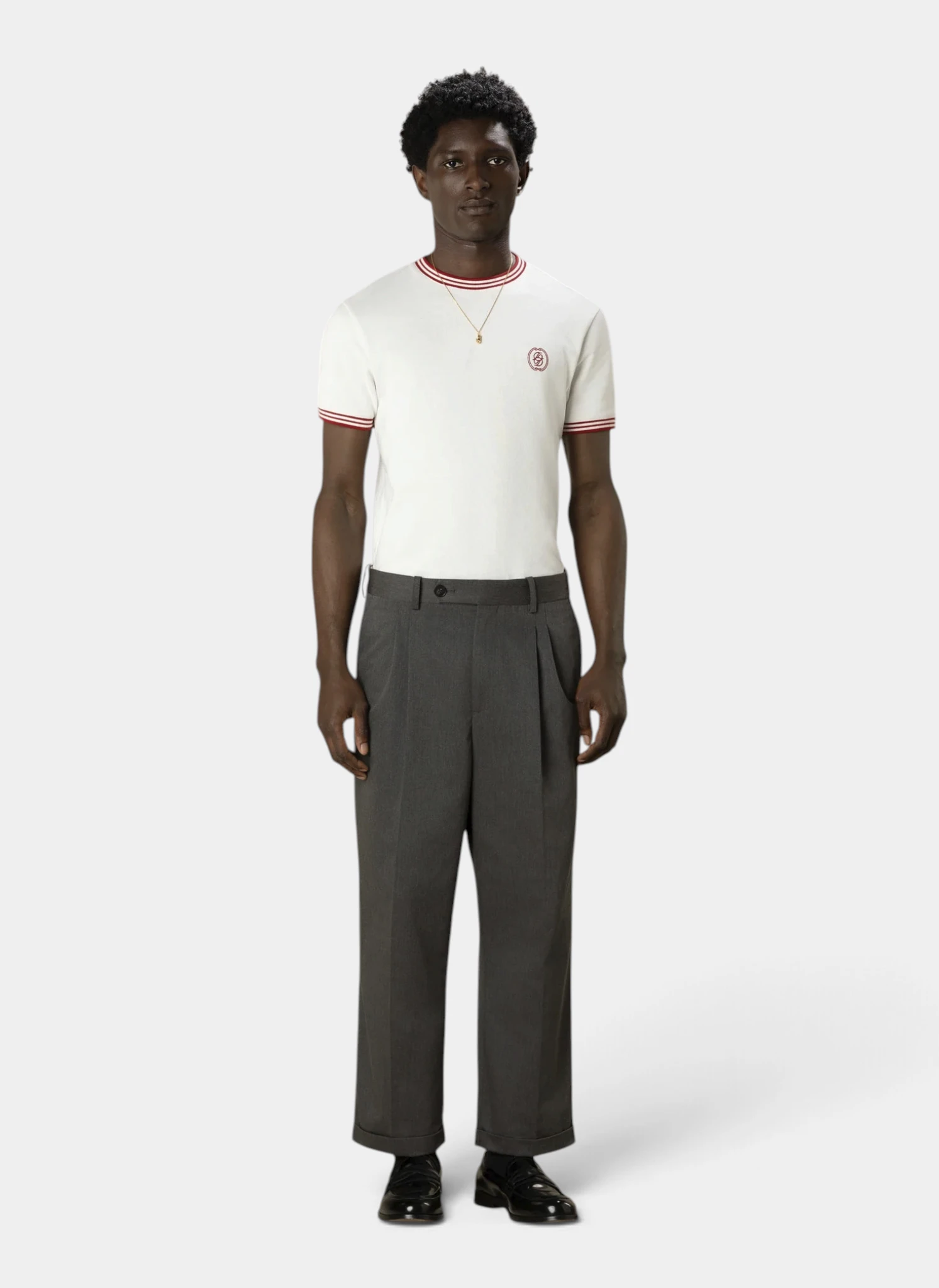 Брюки Twill Cropped Pleated Pants Grey